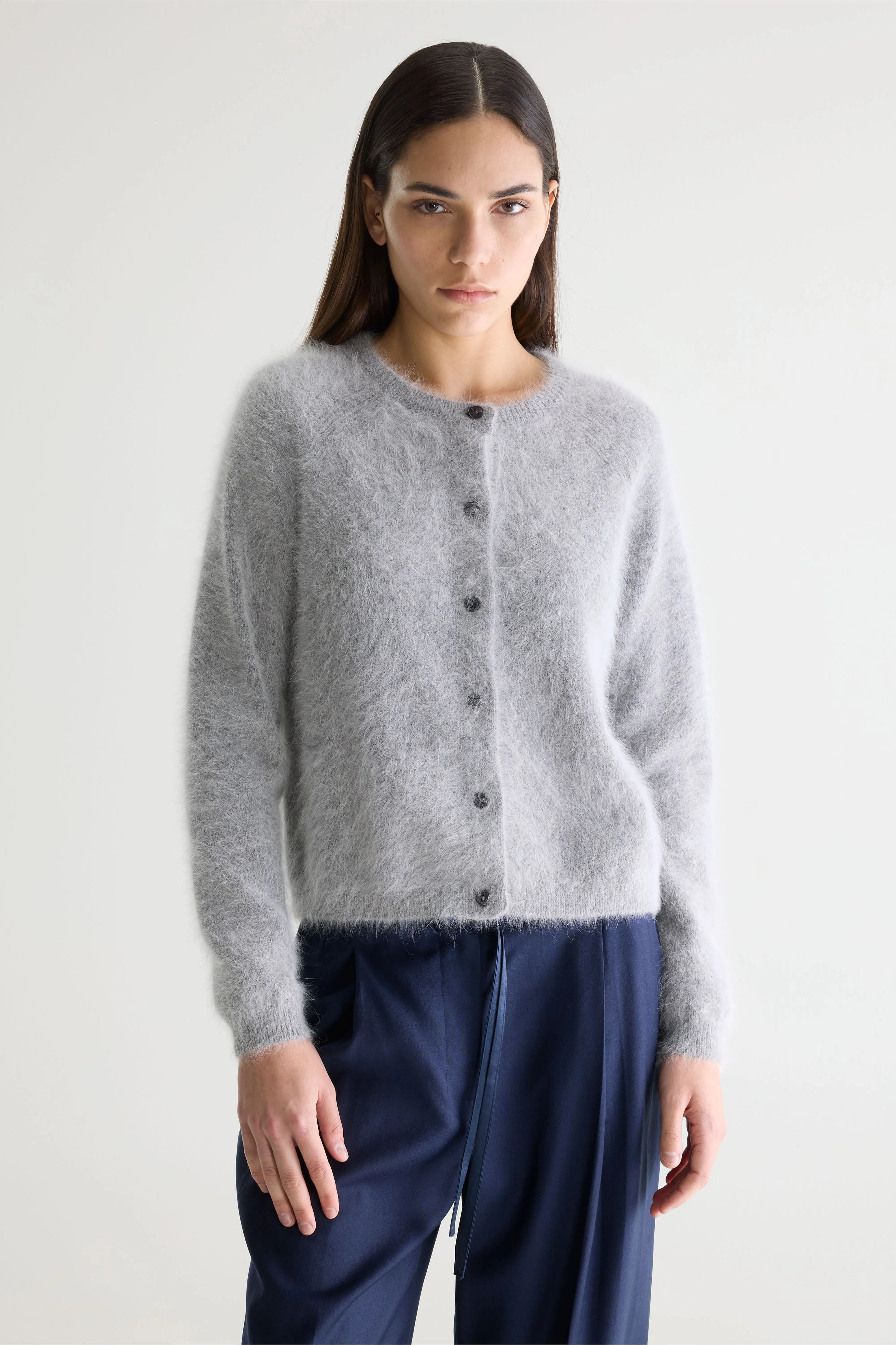 Datair Angora-blend Grey Cardigan - H. grey For Women | Bellerose