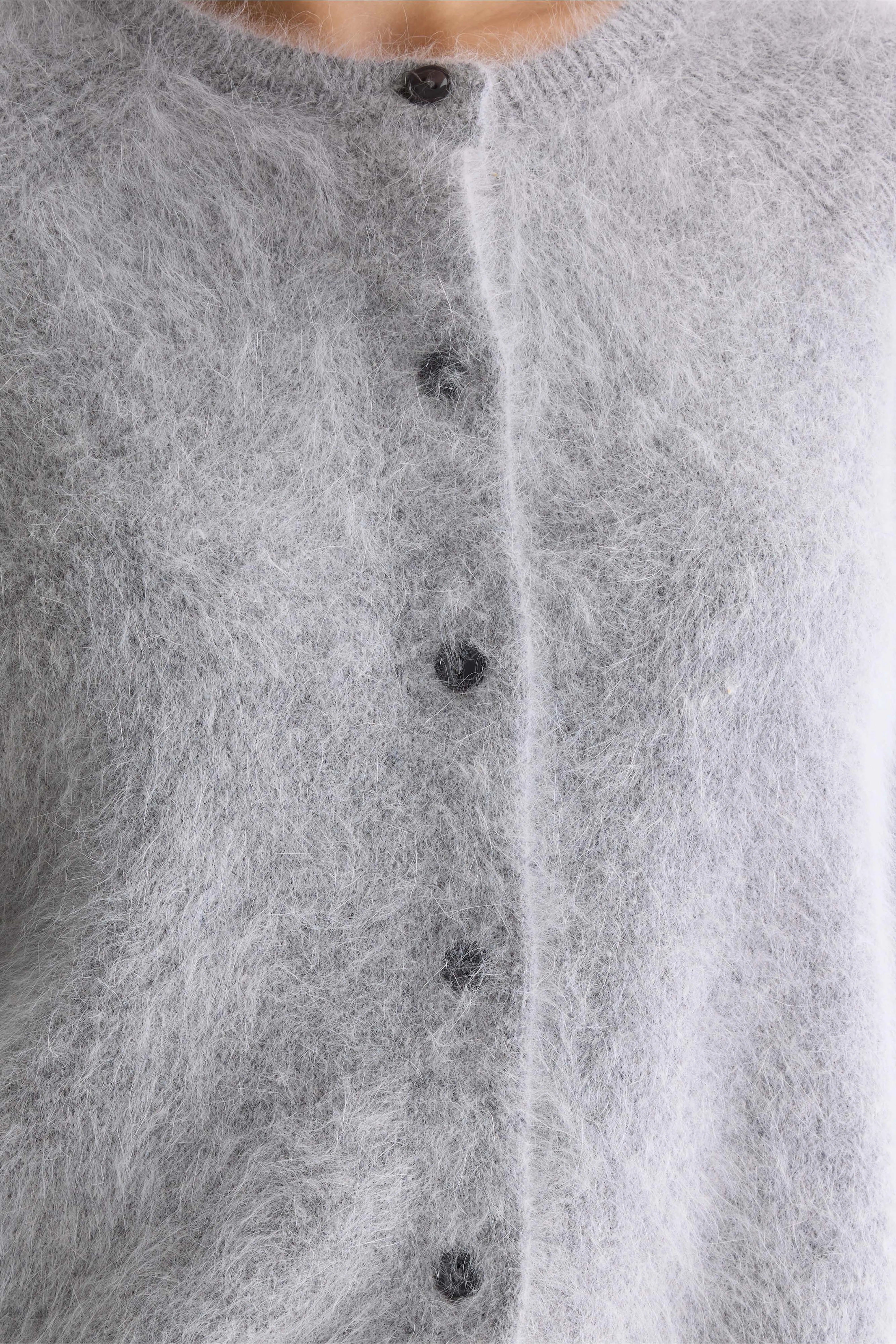 Datair angora-blend grey cardigan (252 / W / H. GREY)