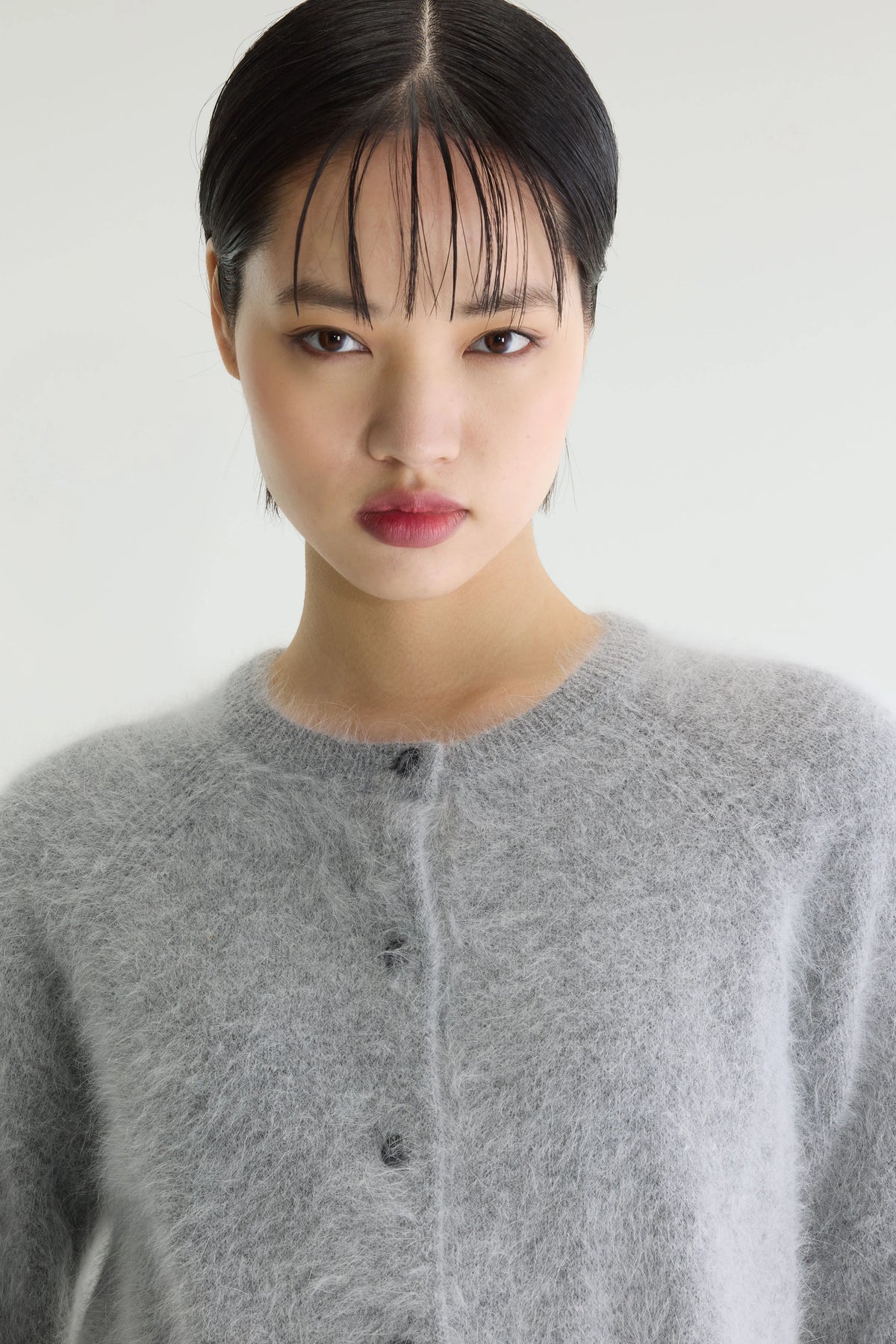 Cardigan en angora Datair (252 / W / H. GREY)