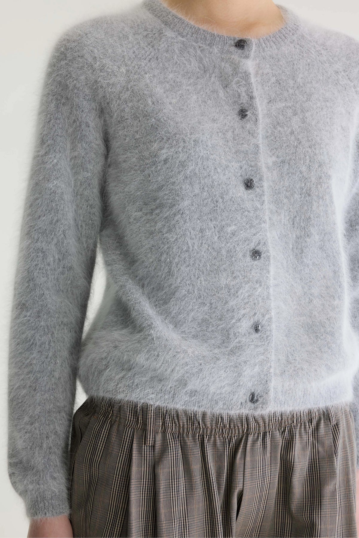 Cardigan en angora Datair (252 / W / H. GREY)