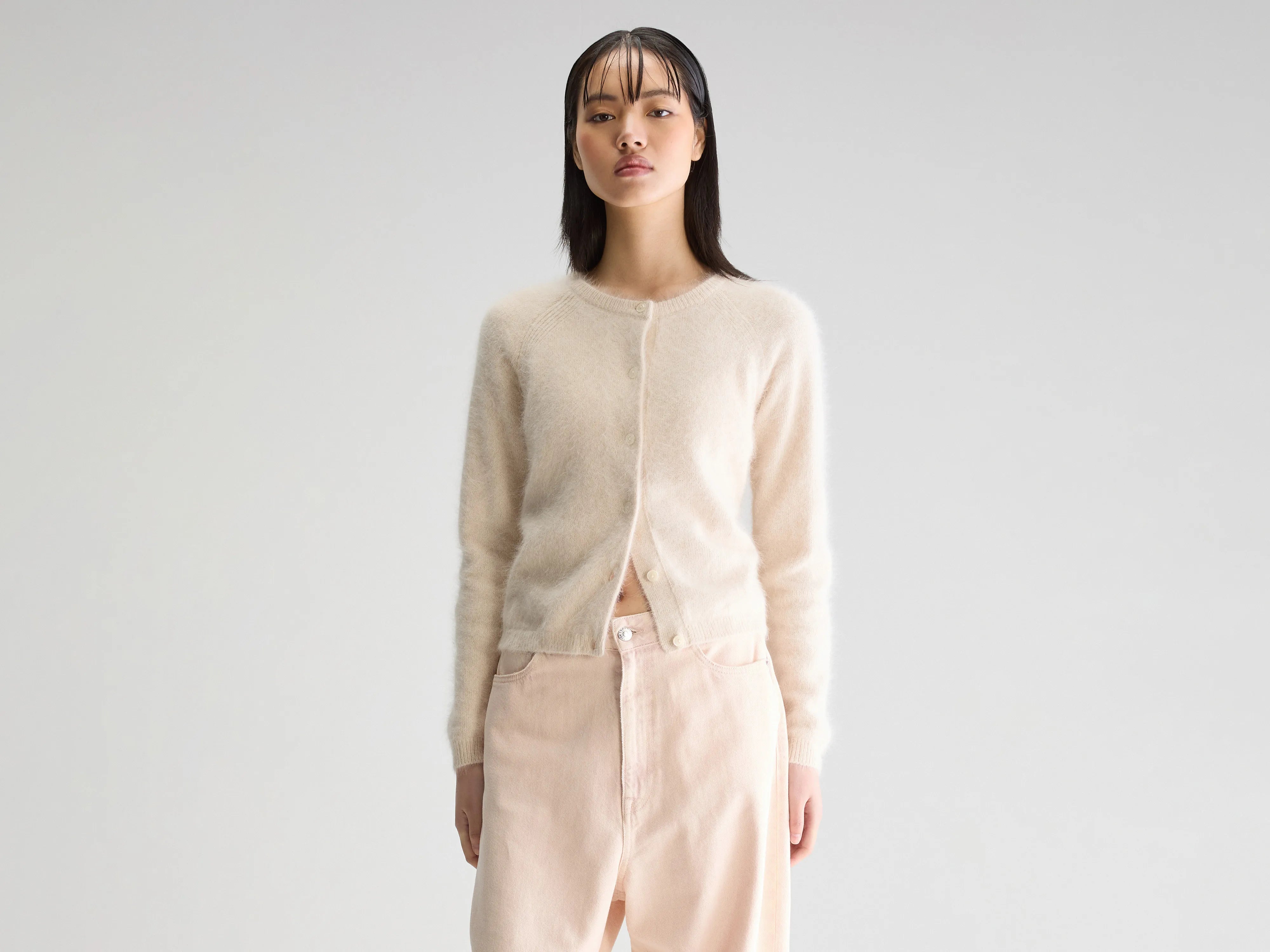 Datair angora-mix cardigan (252 / W / PARCHEMIN)
