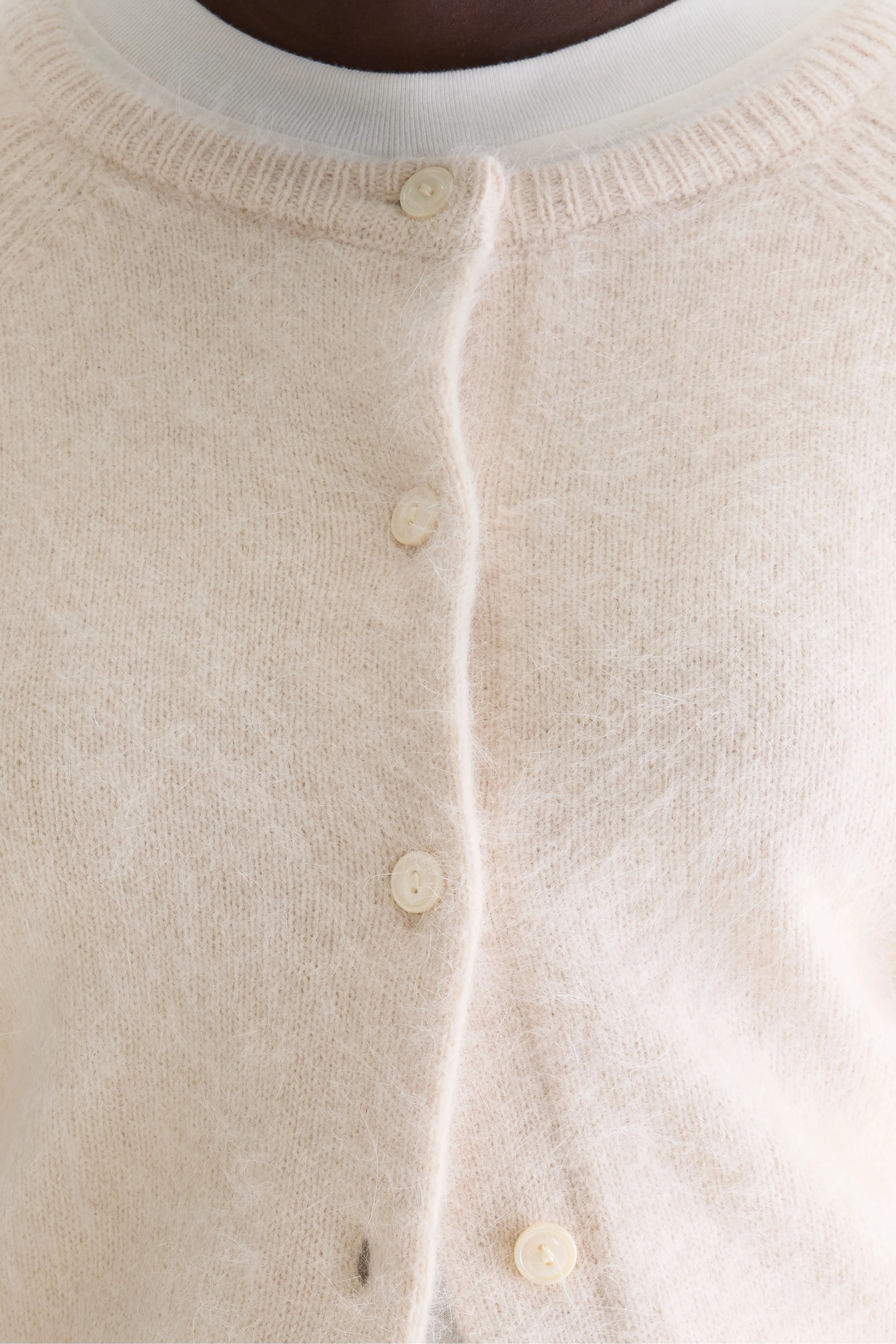 Datair angora-blend ecru cardigan (252 / W / PARCHEMIN)