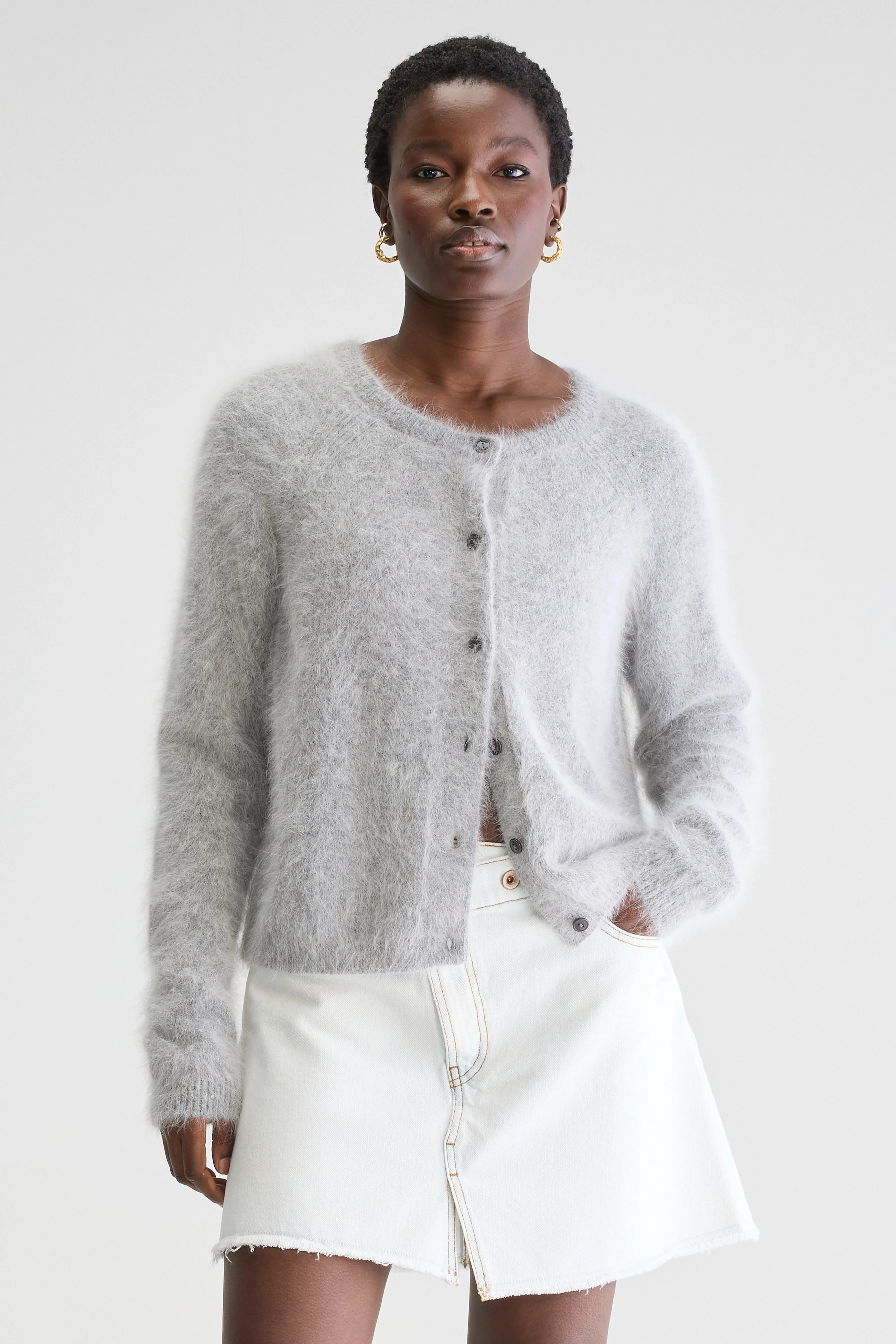 Cardigan En Angora Datair - H. grey Pour Femme | Bellerose