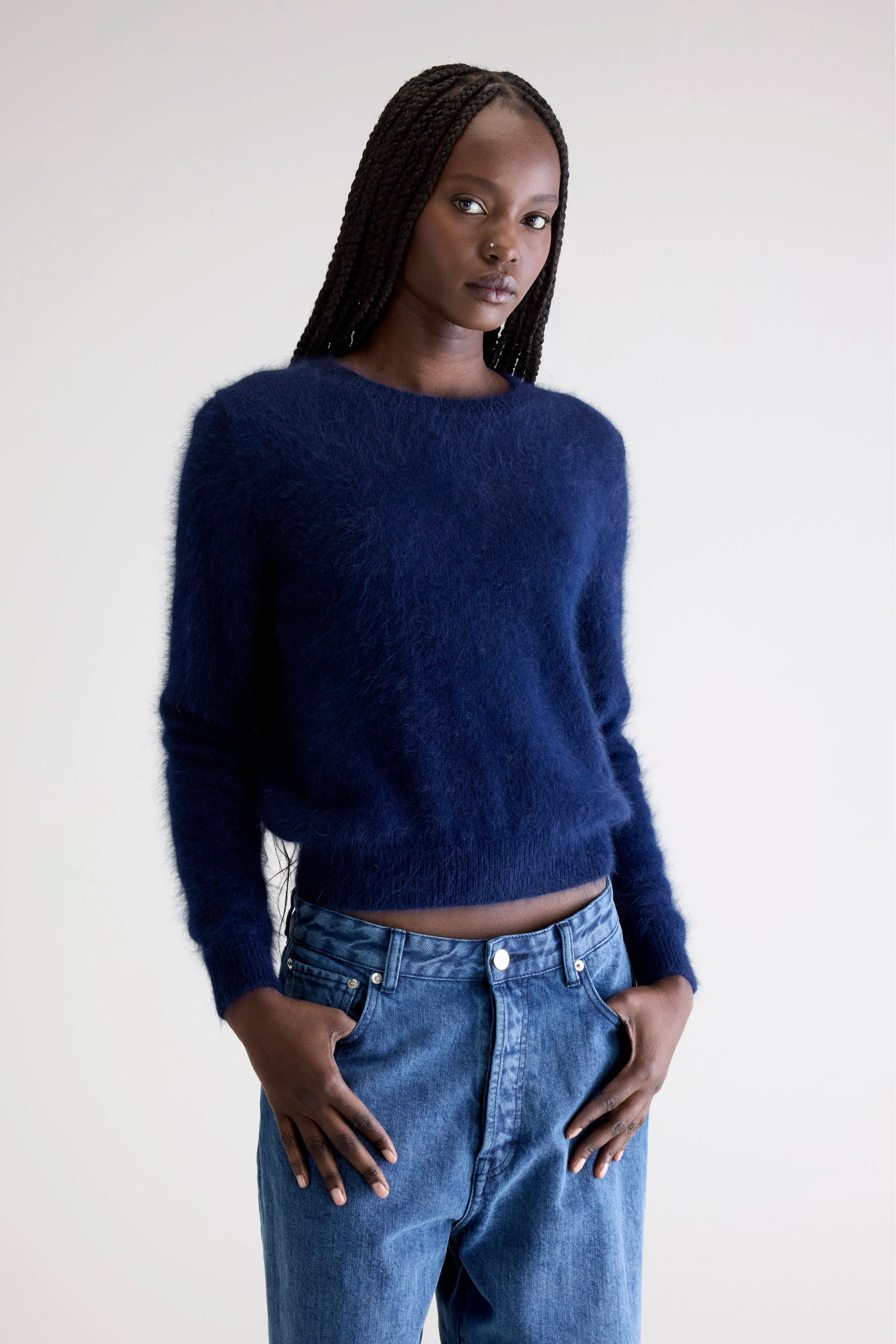 Pull En Angora Bleu Marine Datti - Navy Pour Femme | Bellerose