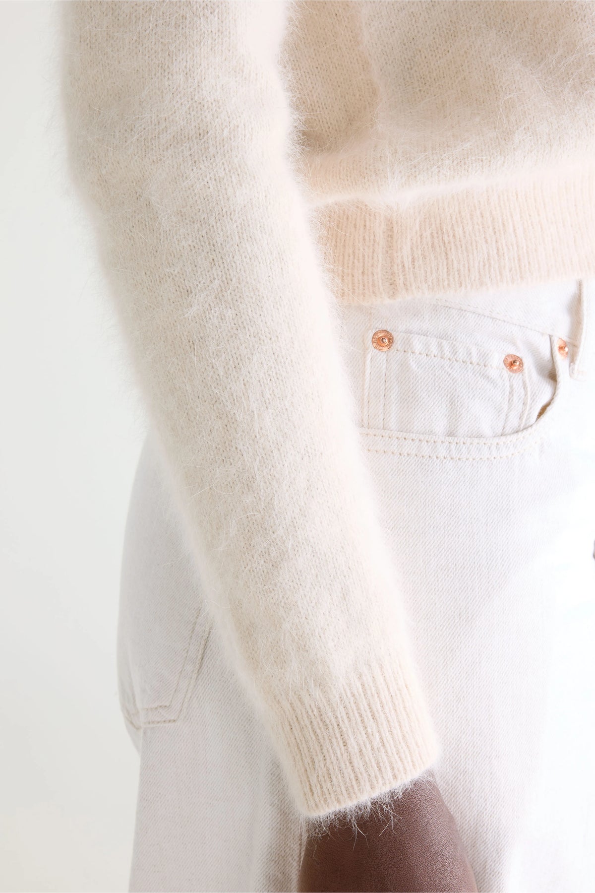Datti angora-blend ecru sweater (242 / W / PARCHEMIN)