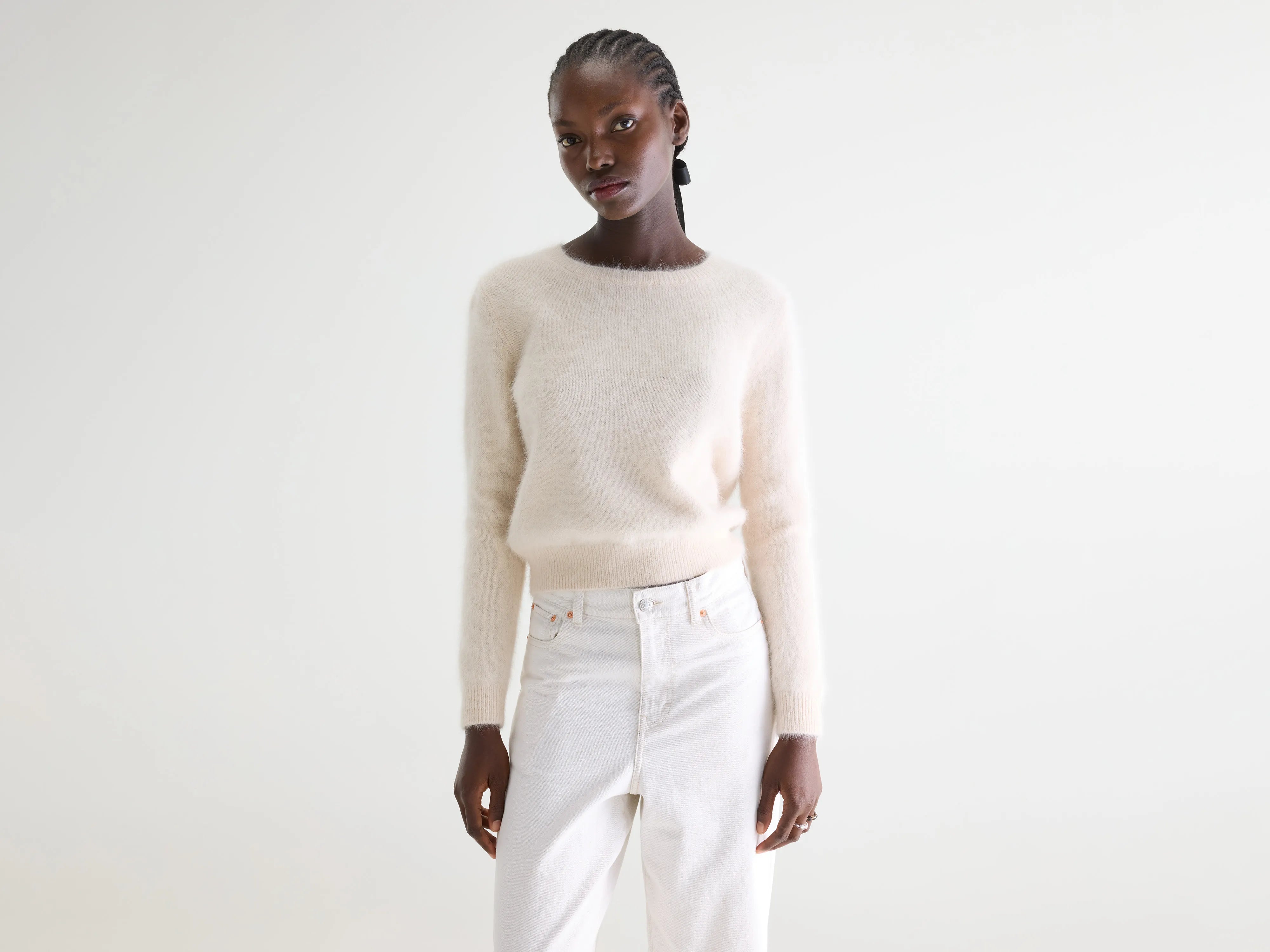 Datti Angora-blend Sweater - Parchemin For Women | Bellerose