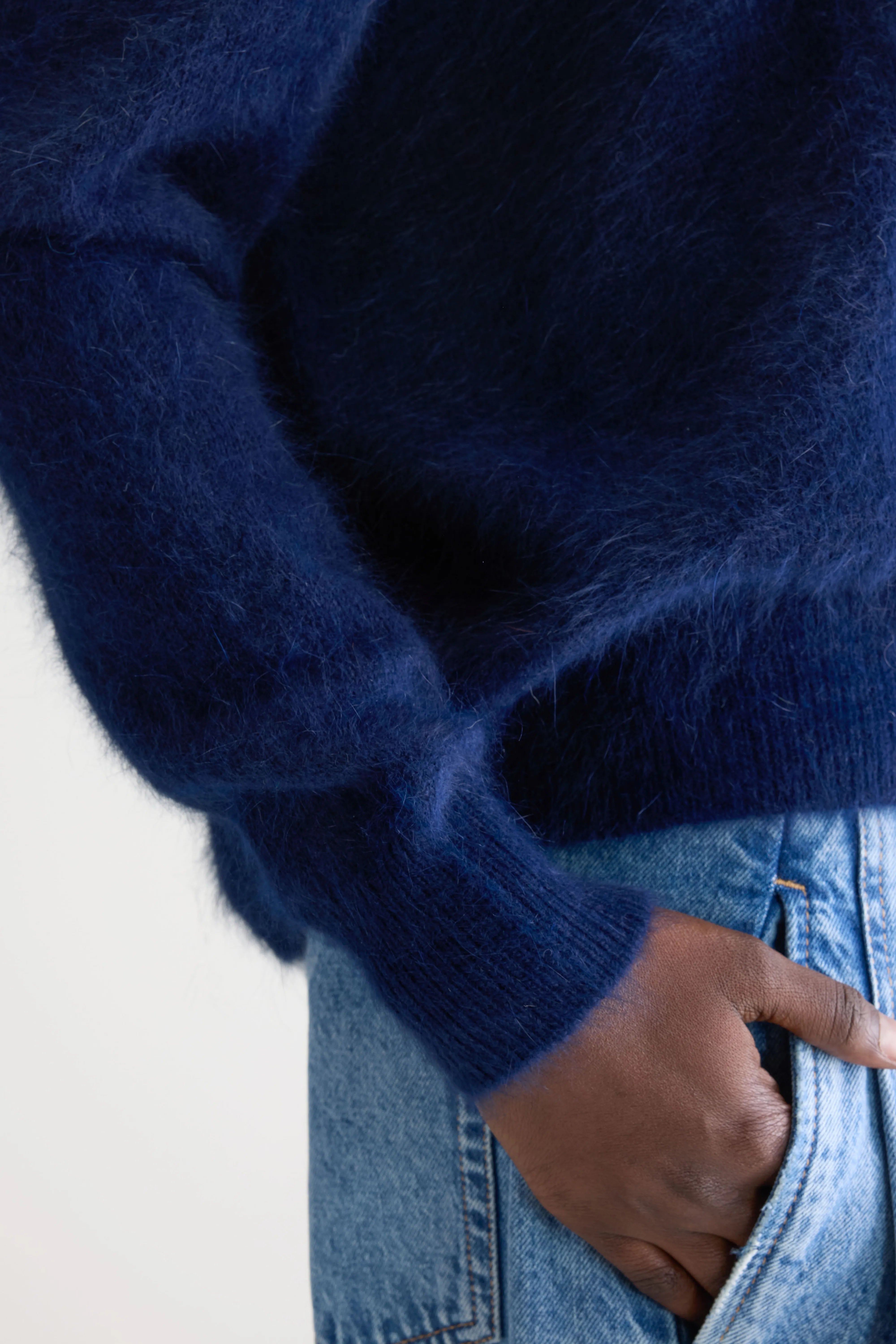 Datus angora-blend sweater (252 / W / NAVY)