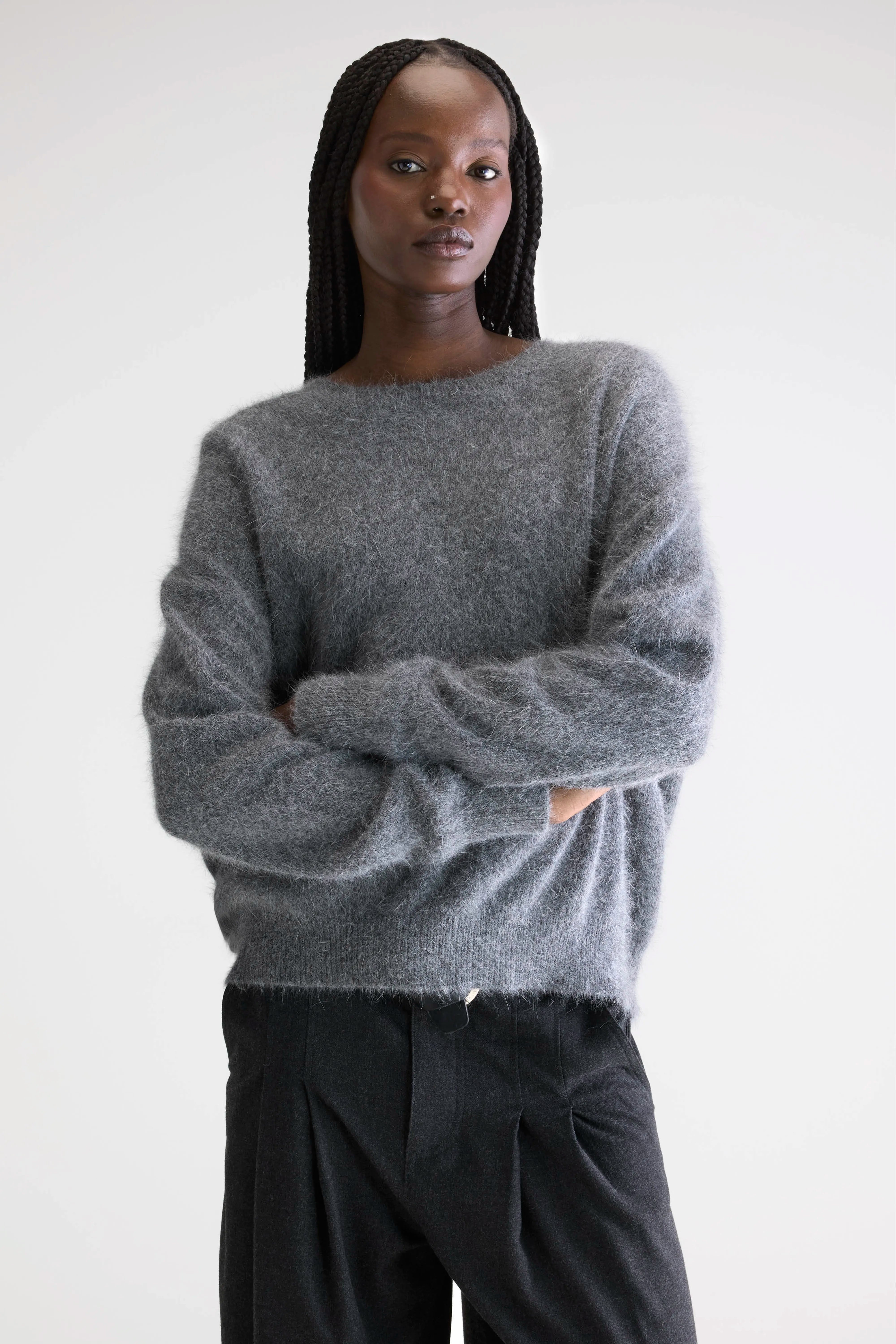 Datus Angora-blend Sweater - Mid grey For Women | Bellerose
