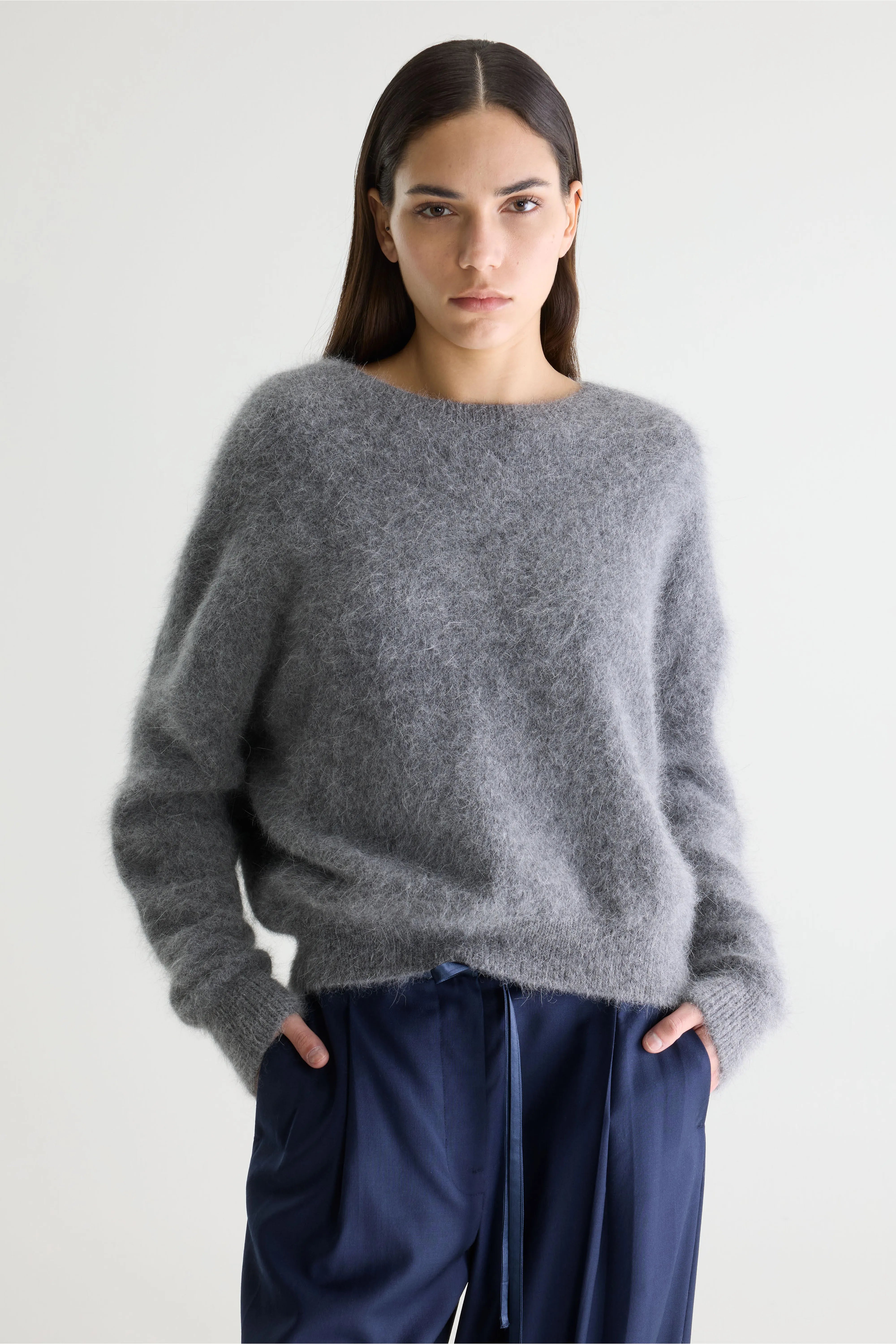 Pull Gris En Angora Datus - Mid grey Pour Femme | Bellerose