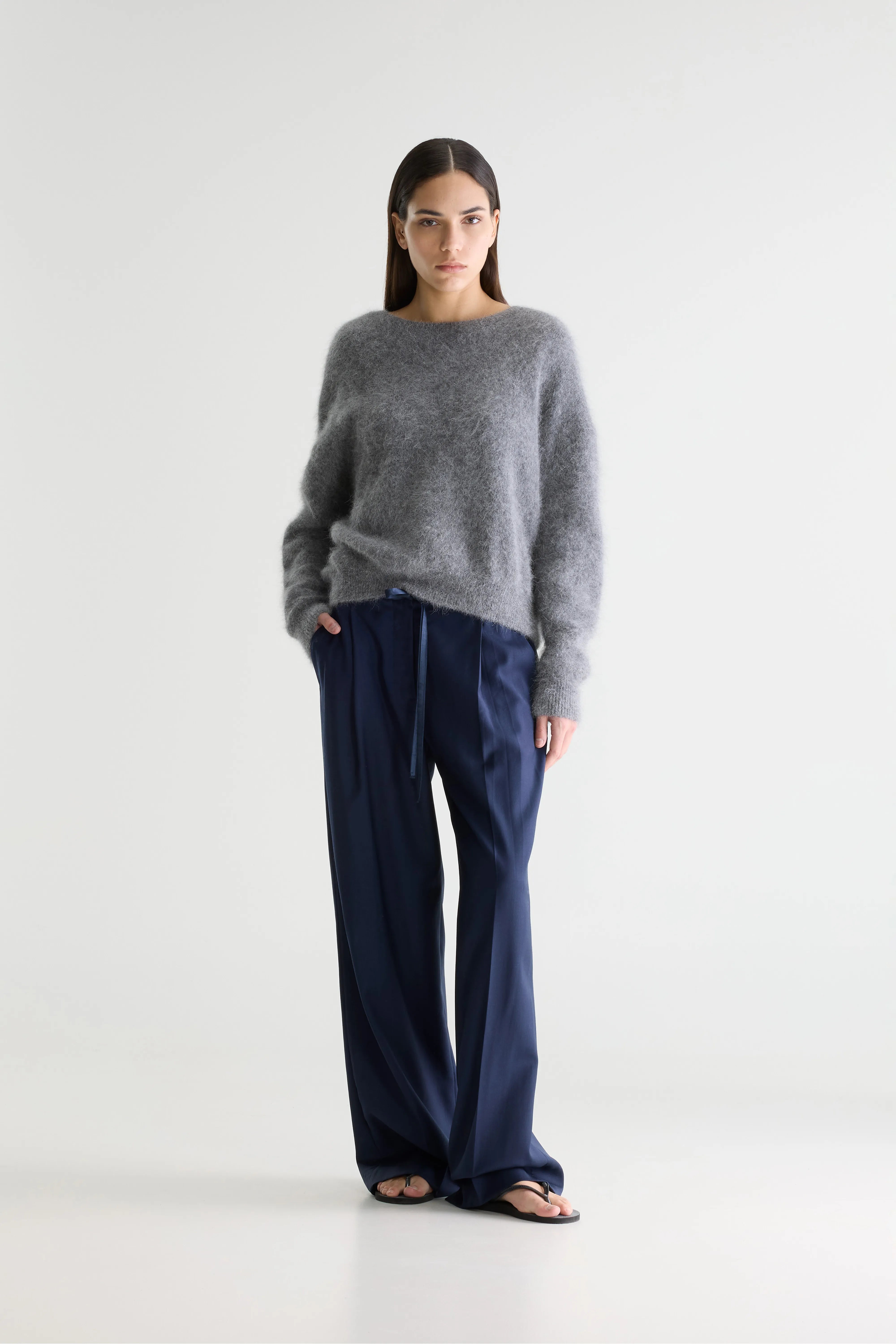 Pull Gris En Angora Datus - Mid grey Pour Femme | Bellerose