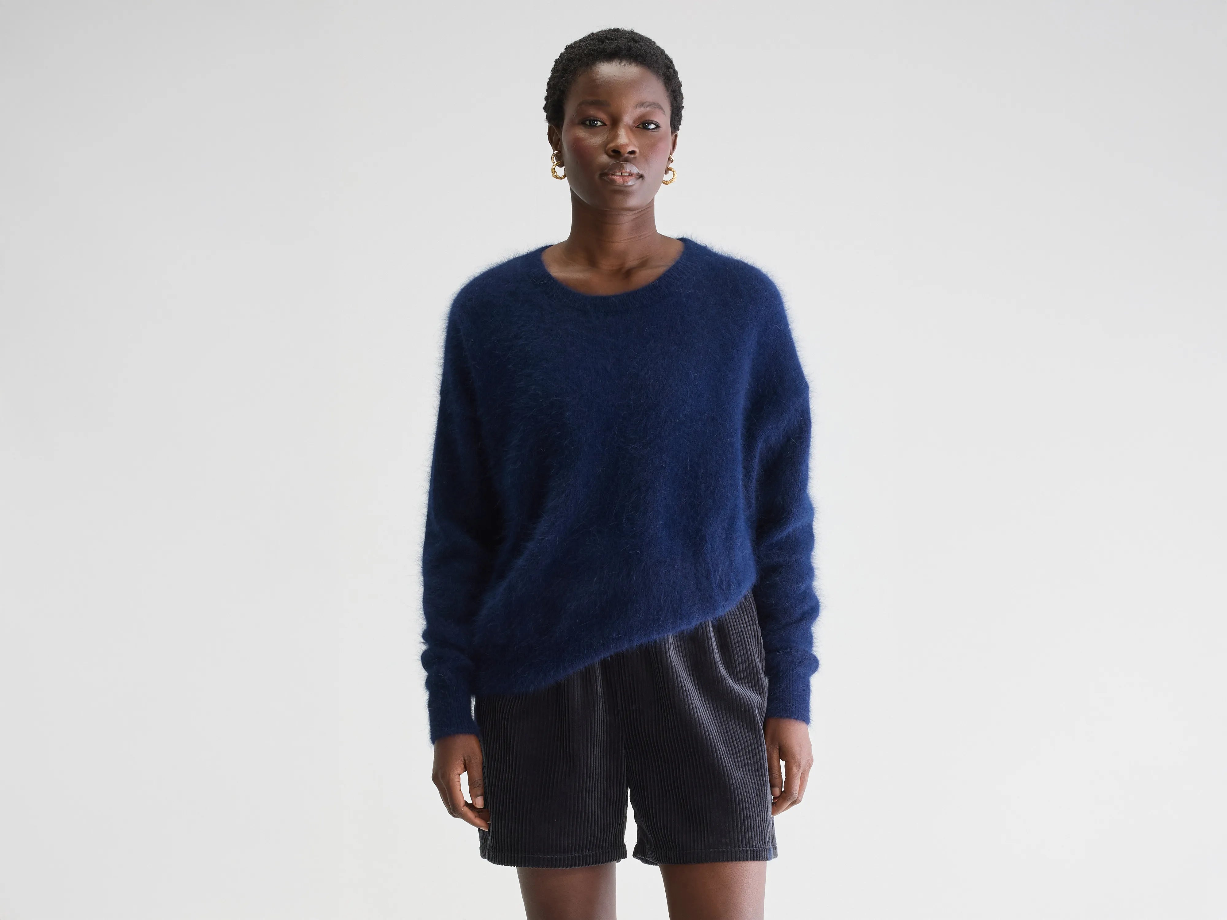 Datus angora-blend sweater (252 / W / NAVY)