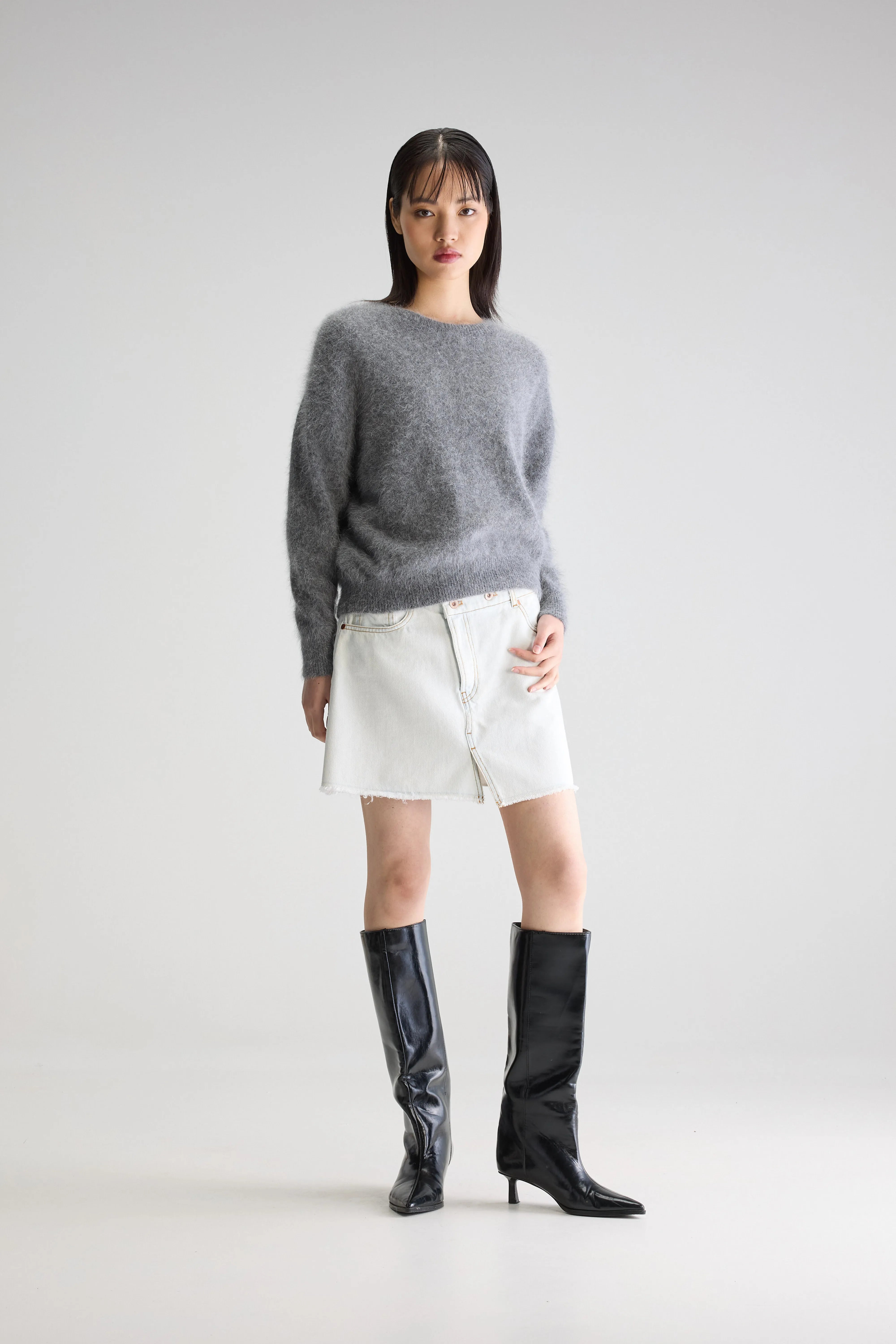 Datus Angora-blend Sweater - Mid grey For Women | Bellerose