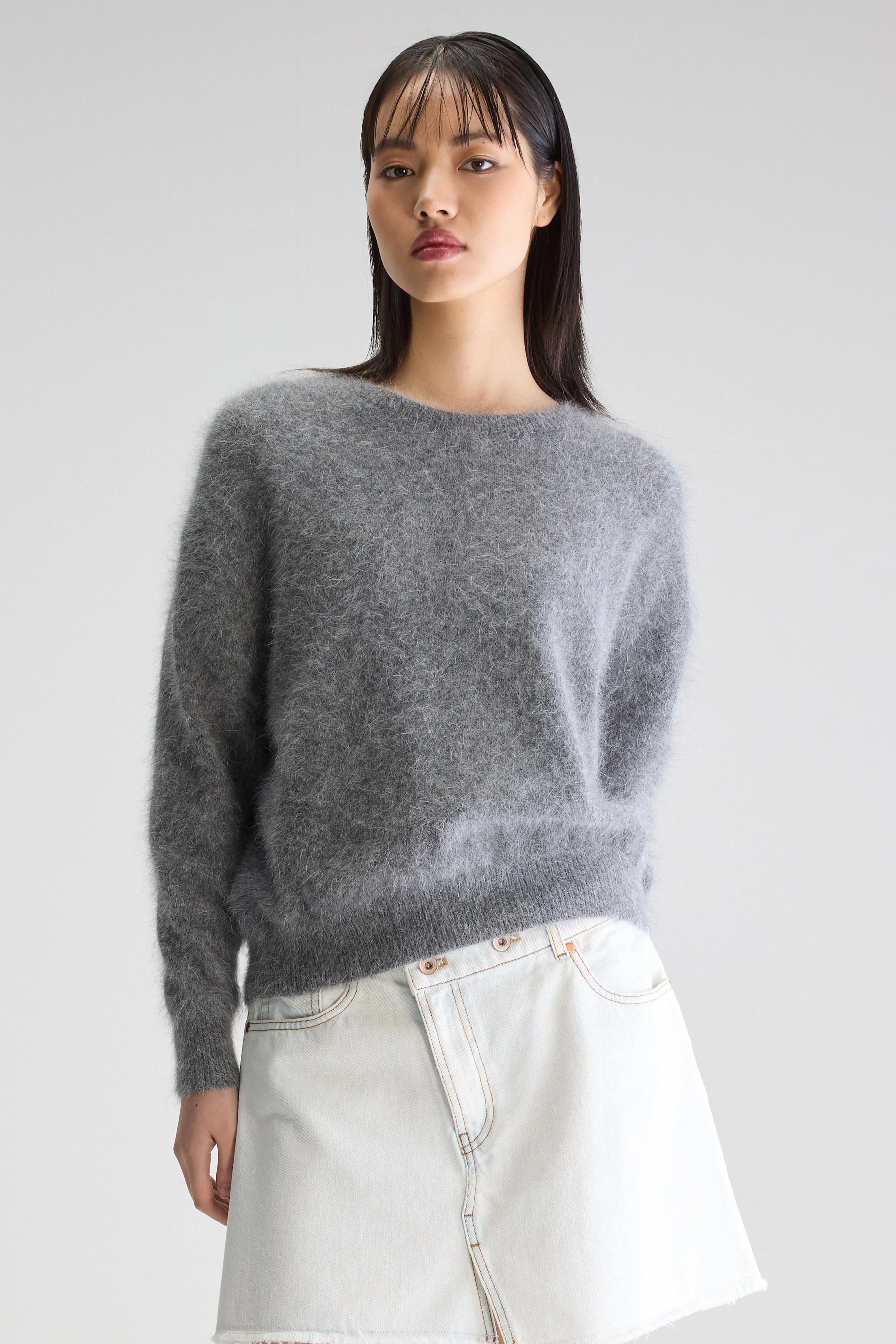 Datus Angora-blend Sweater - Mid grey For Women | Bellerose