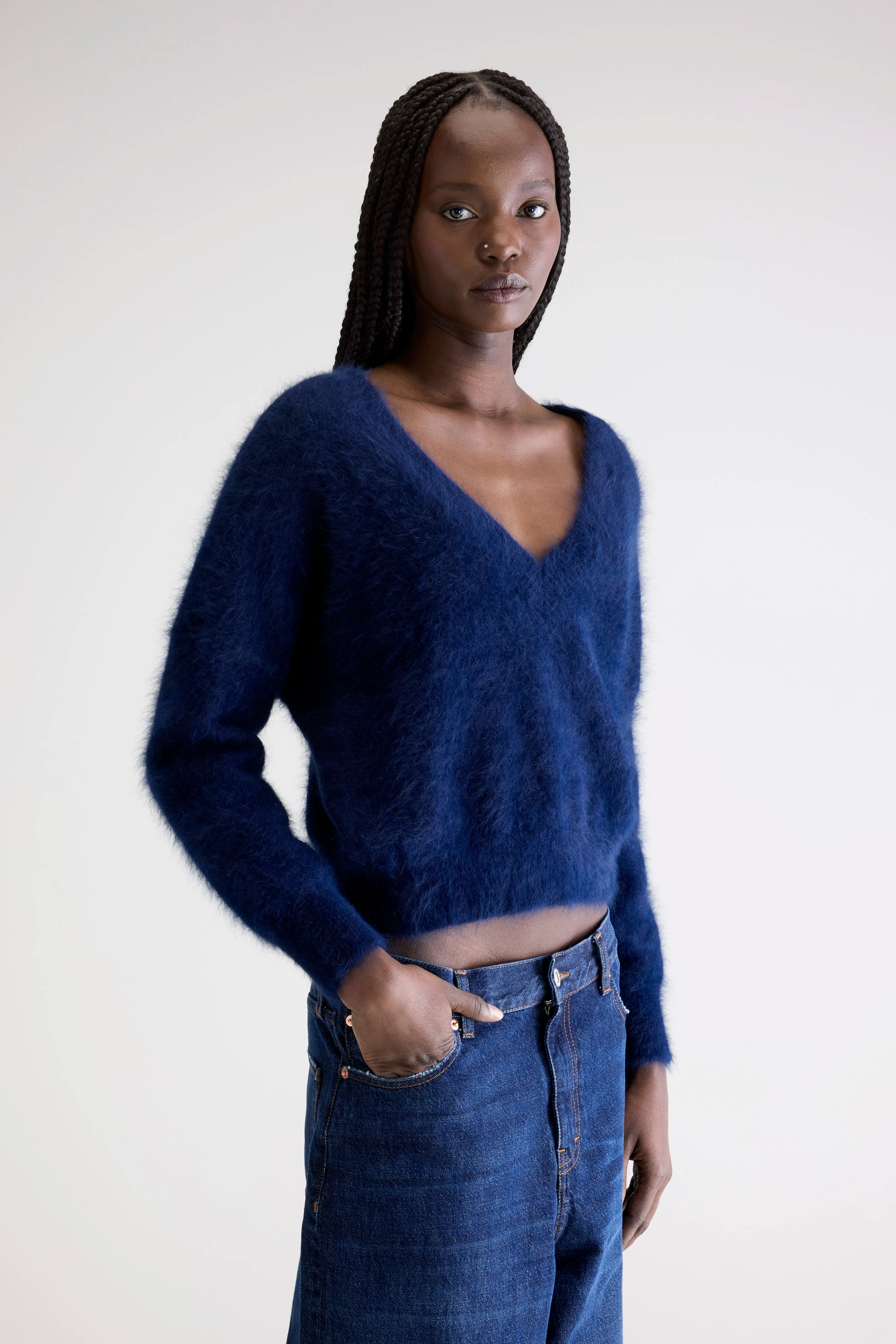 Pull En Angora Datev - Navy Pour Femme | Bellerose