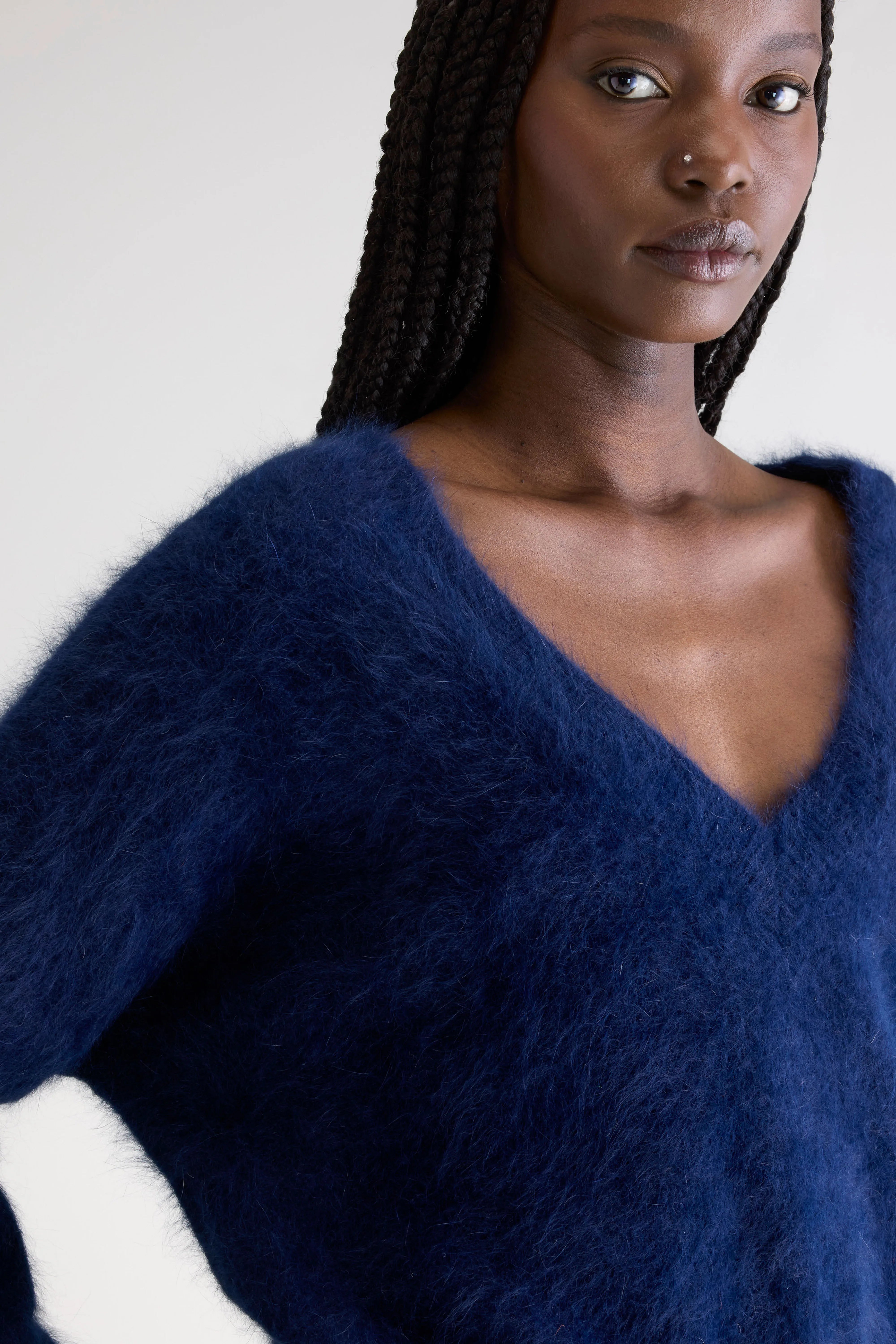 Datev angora-blend sweater (252 / W / NAVY)