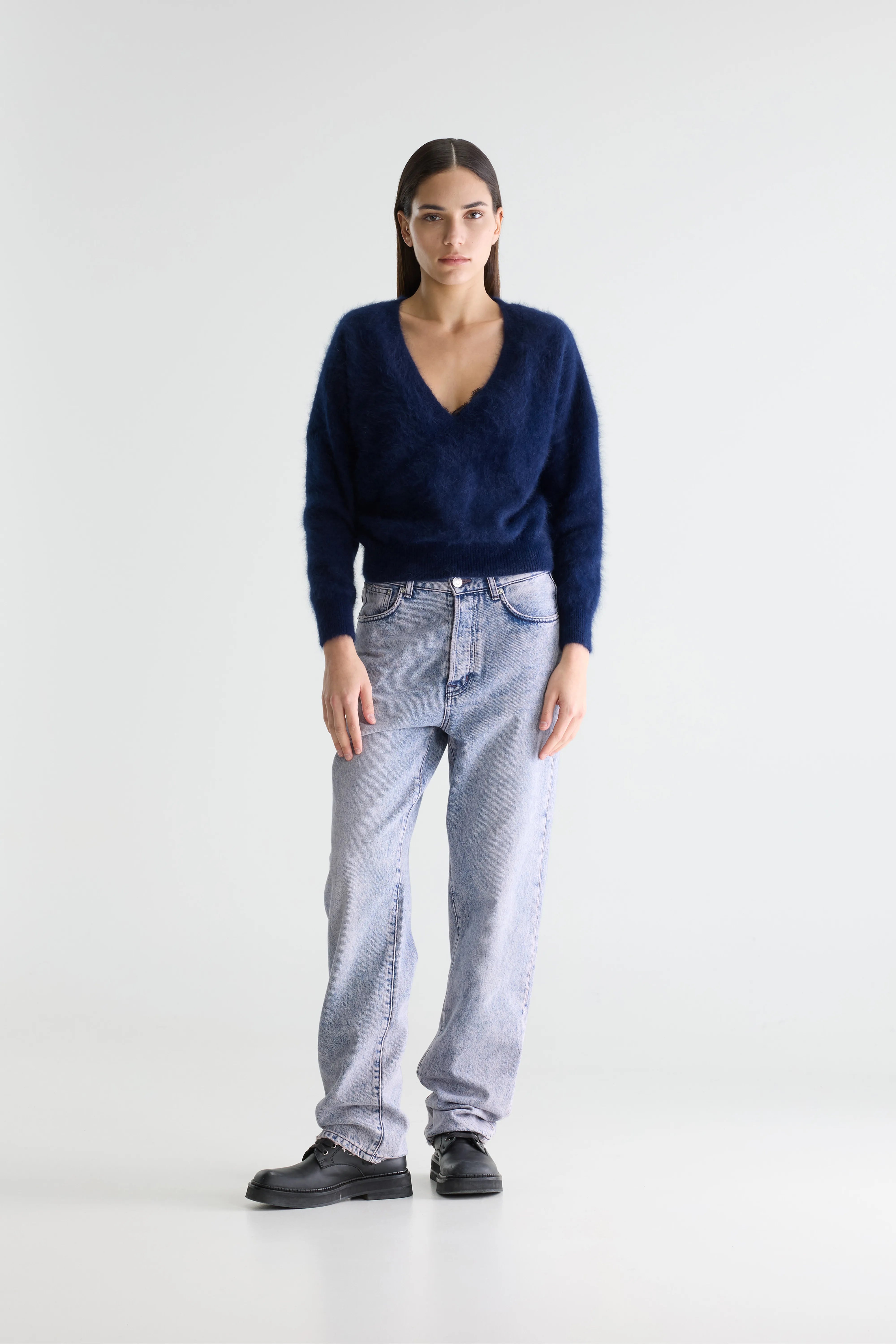 Datev Angora-blend Navy Blue Sweater - Navy For Women | Bellerose