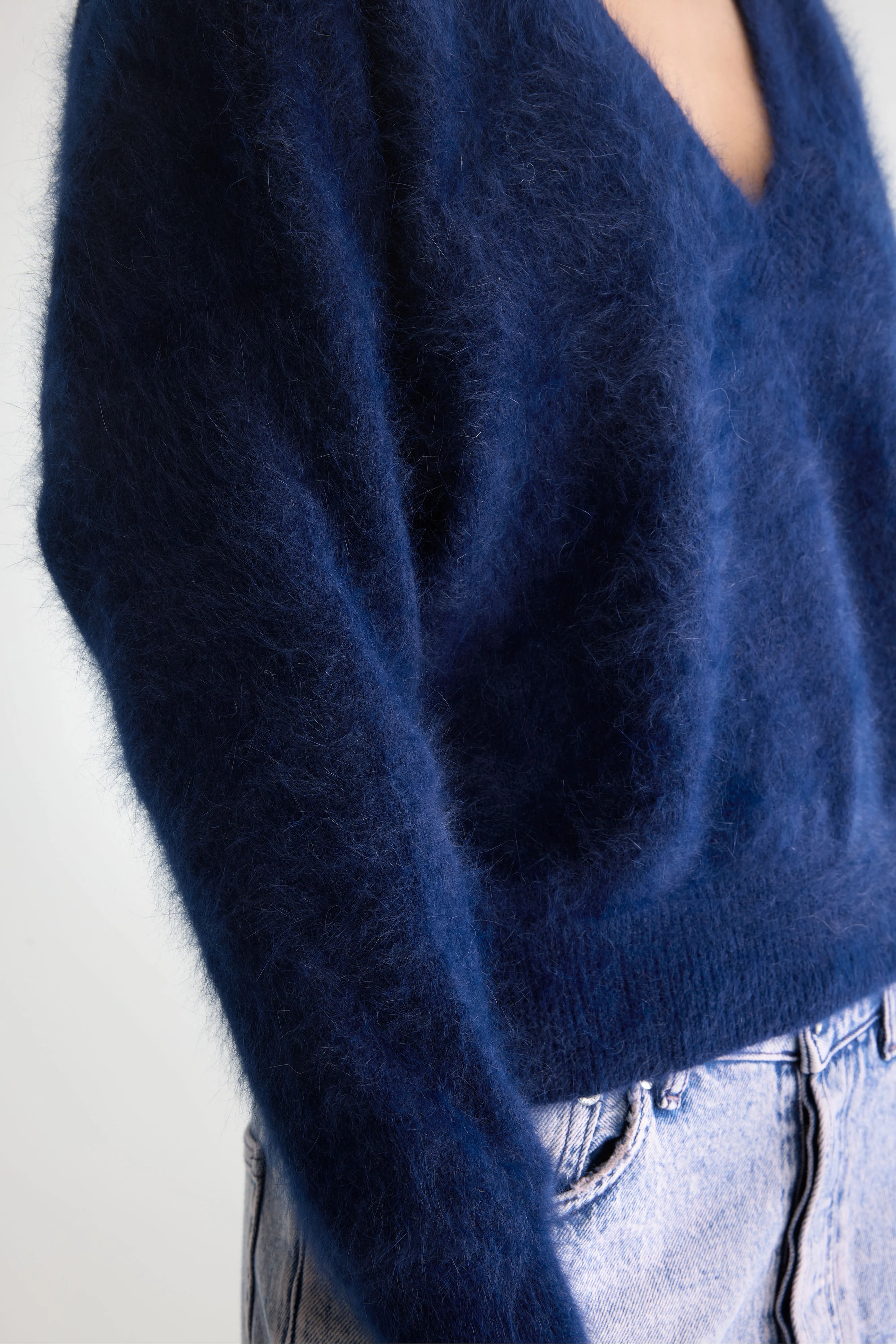 Pull bleu marine en angora Datev (252 / W / NAVY)