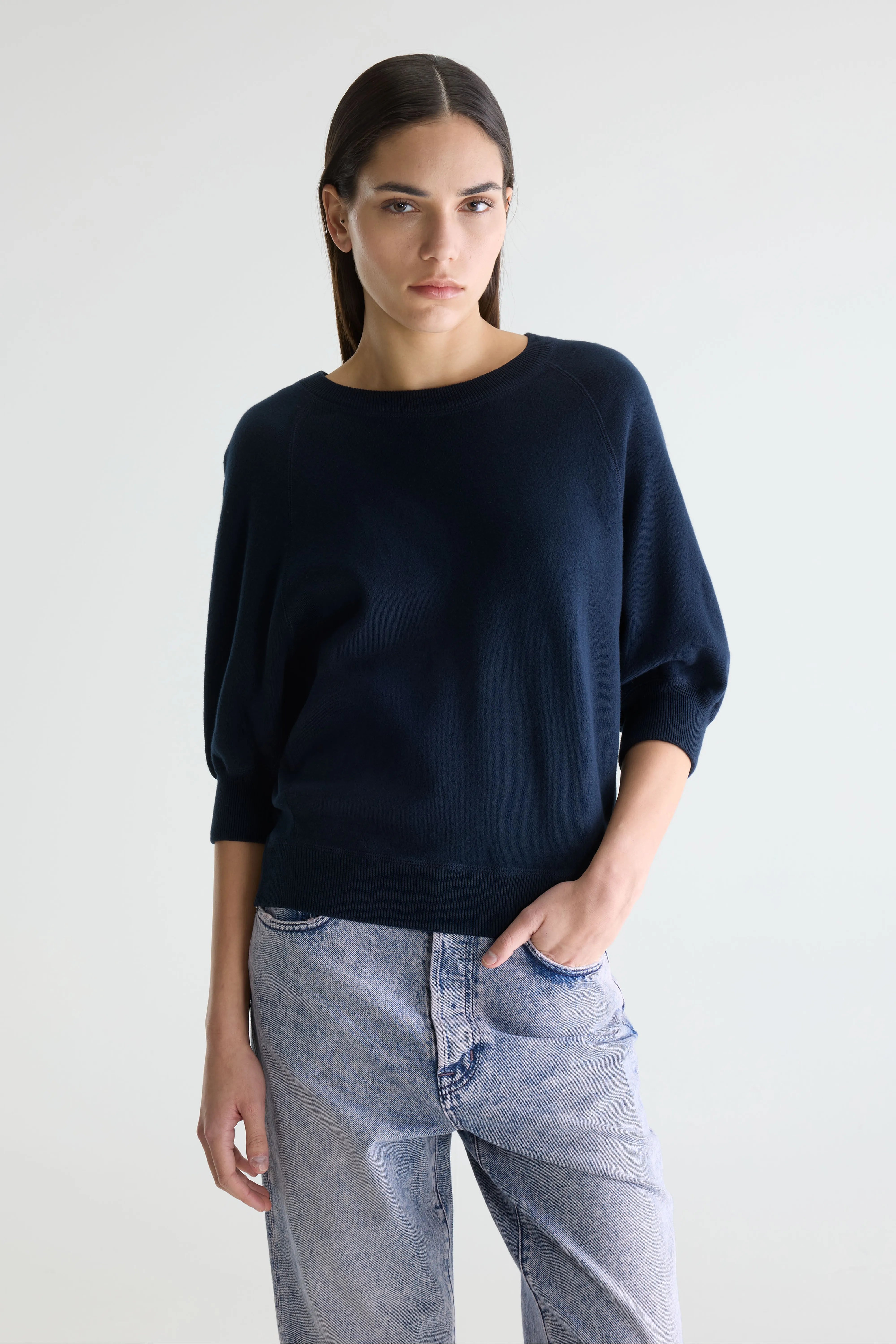 Pull Col Rond En Bleu Marine Anglet - Navy Pour Femme | Bellerose