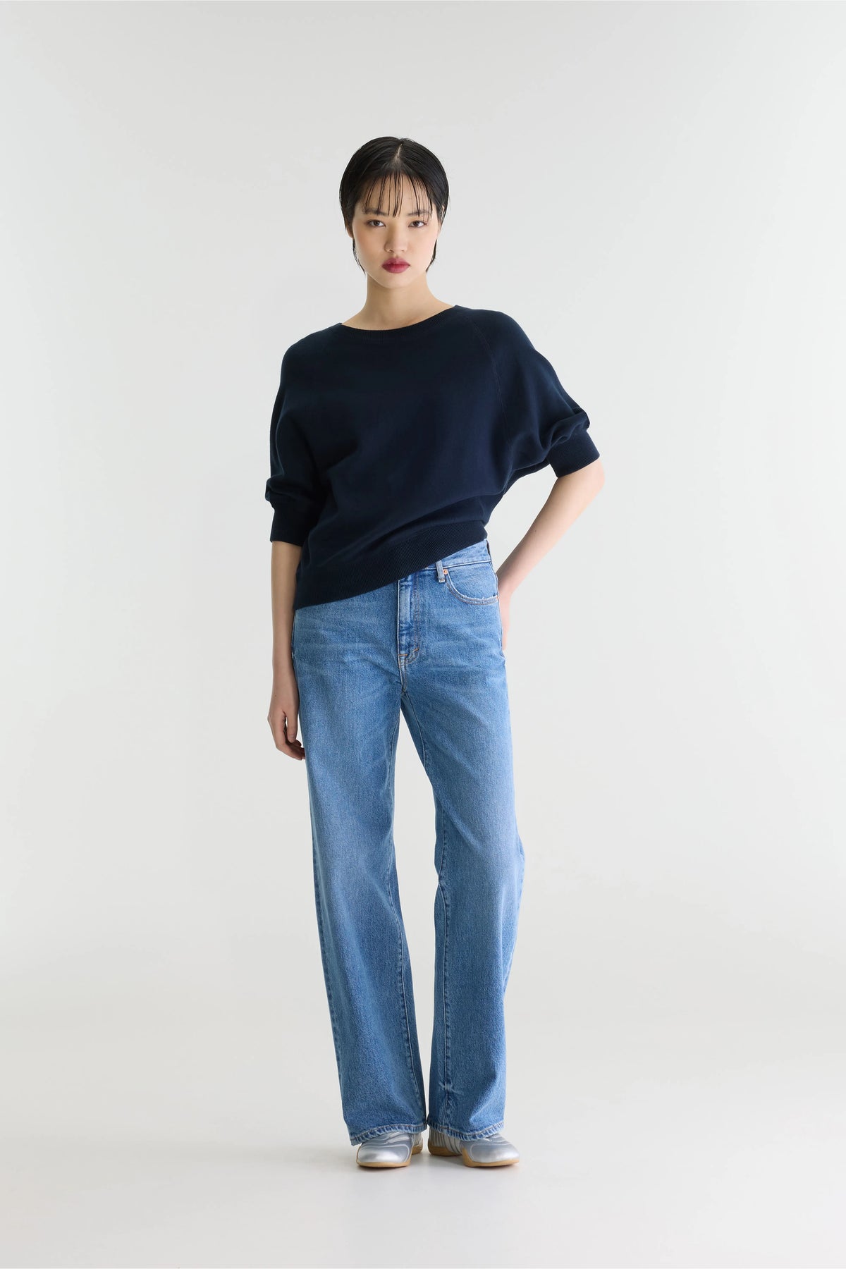 Anglet trui met ronde hals (242 / W / NAVY)
