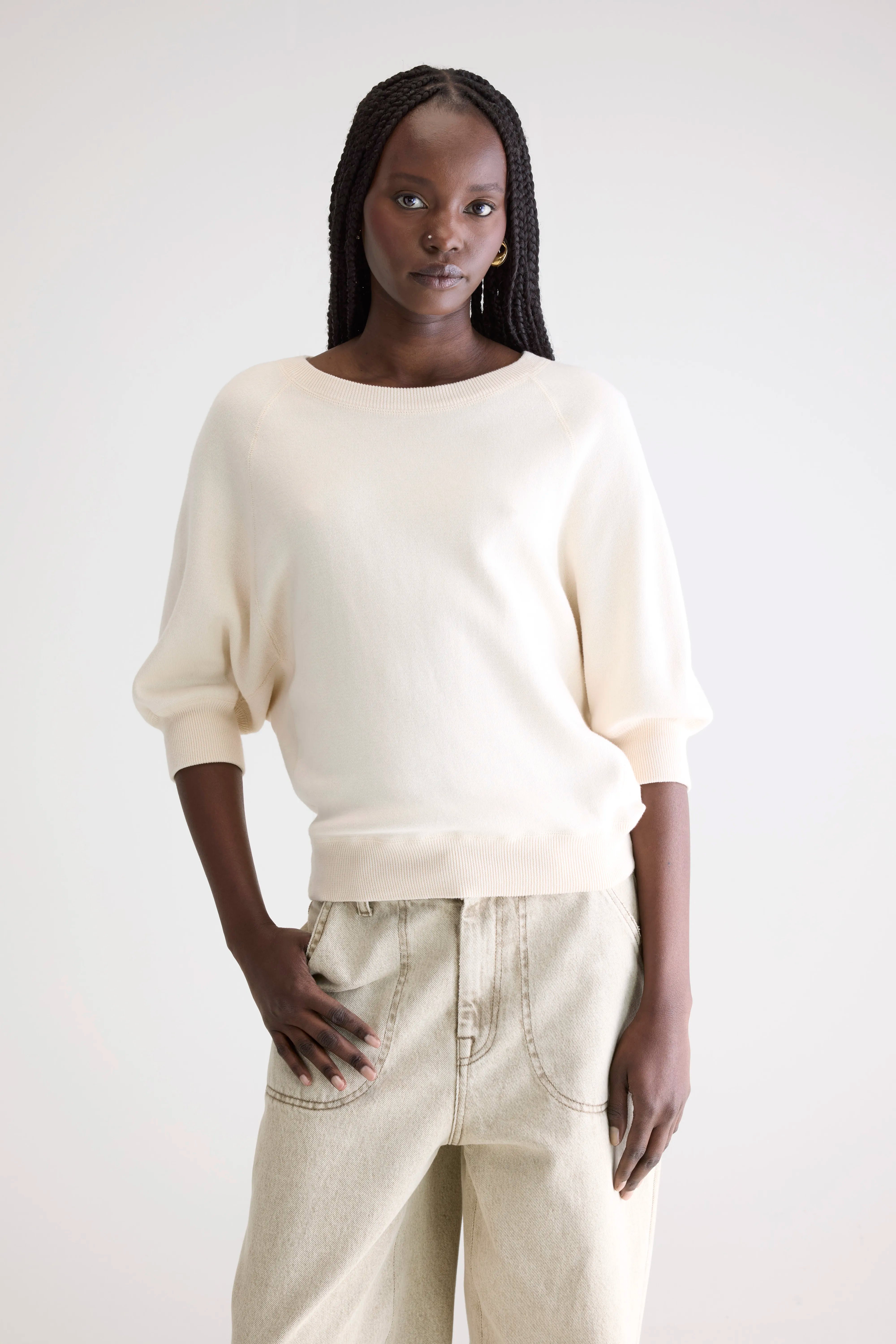 Anglet crew-neck sweater (242 / W / MILKY WAY)