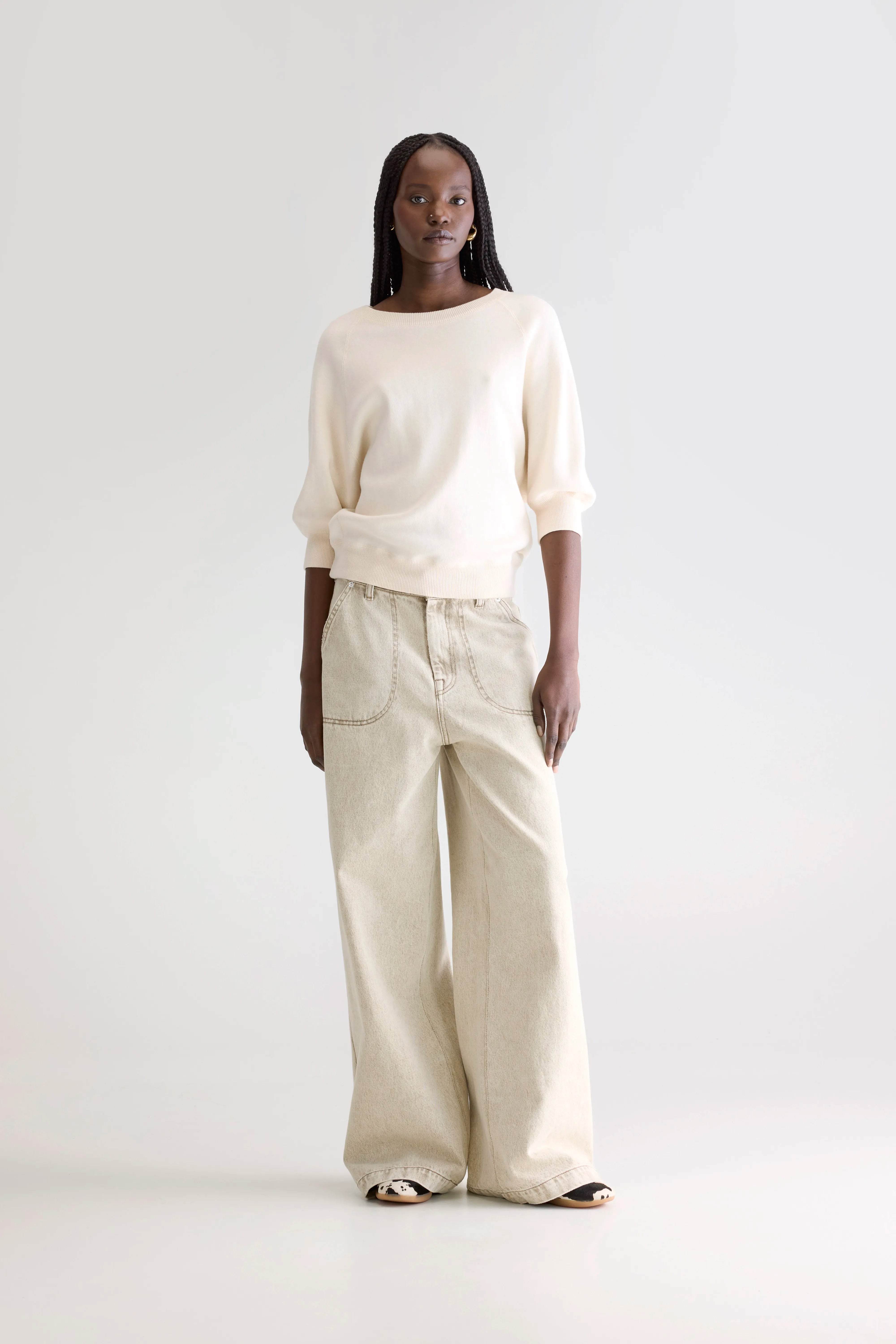 Anglet crew-neck sweater (242 / W / MILKY WAY)