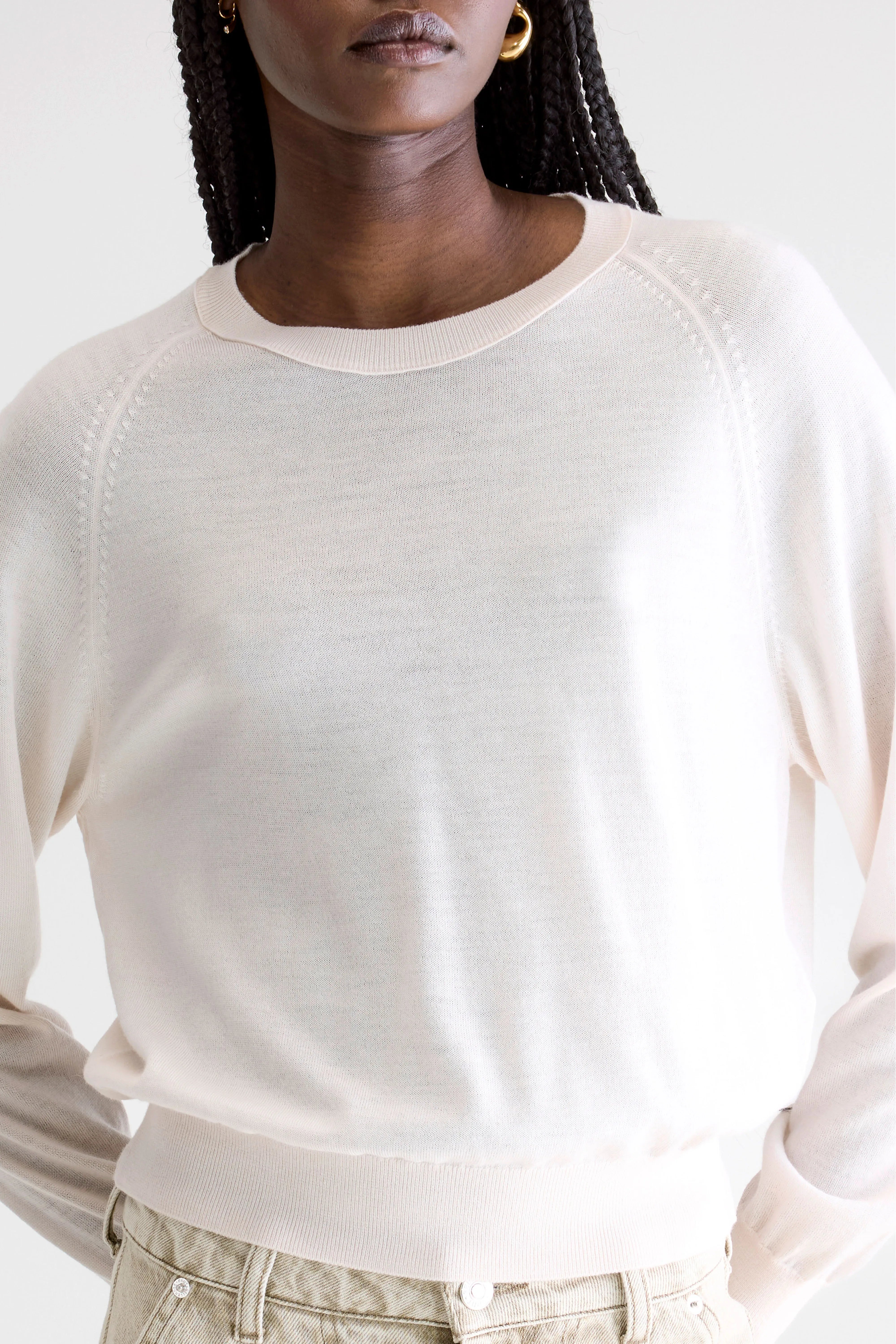 Delen classic crewneck sweater (252 / W / IVORY)