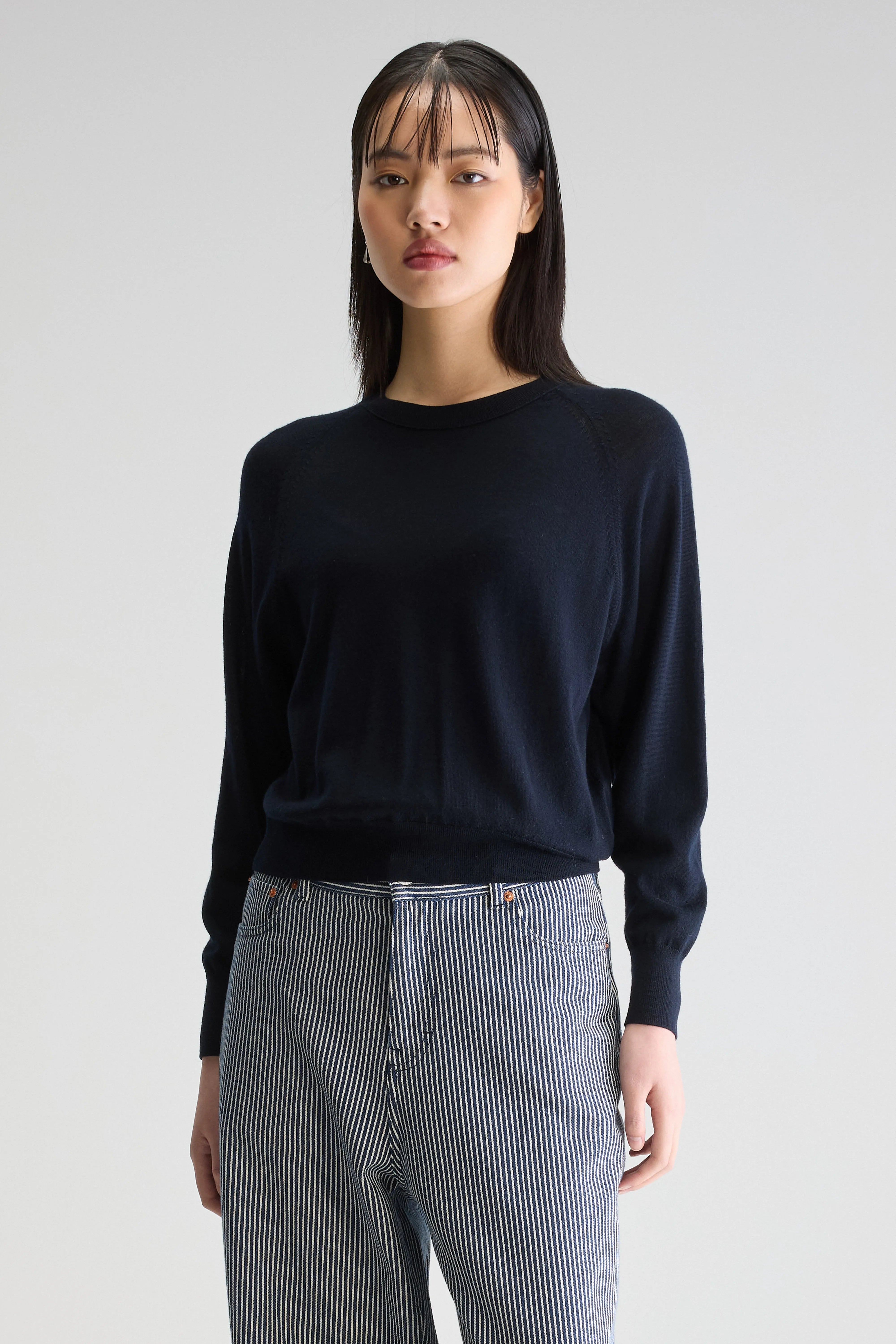 Delen Classic Crewneck Navy Sweater - Navy For Women | Bellerose