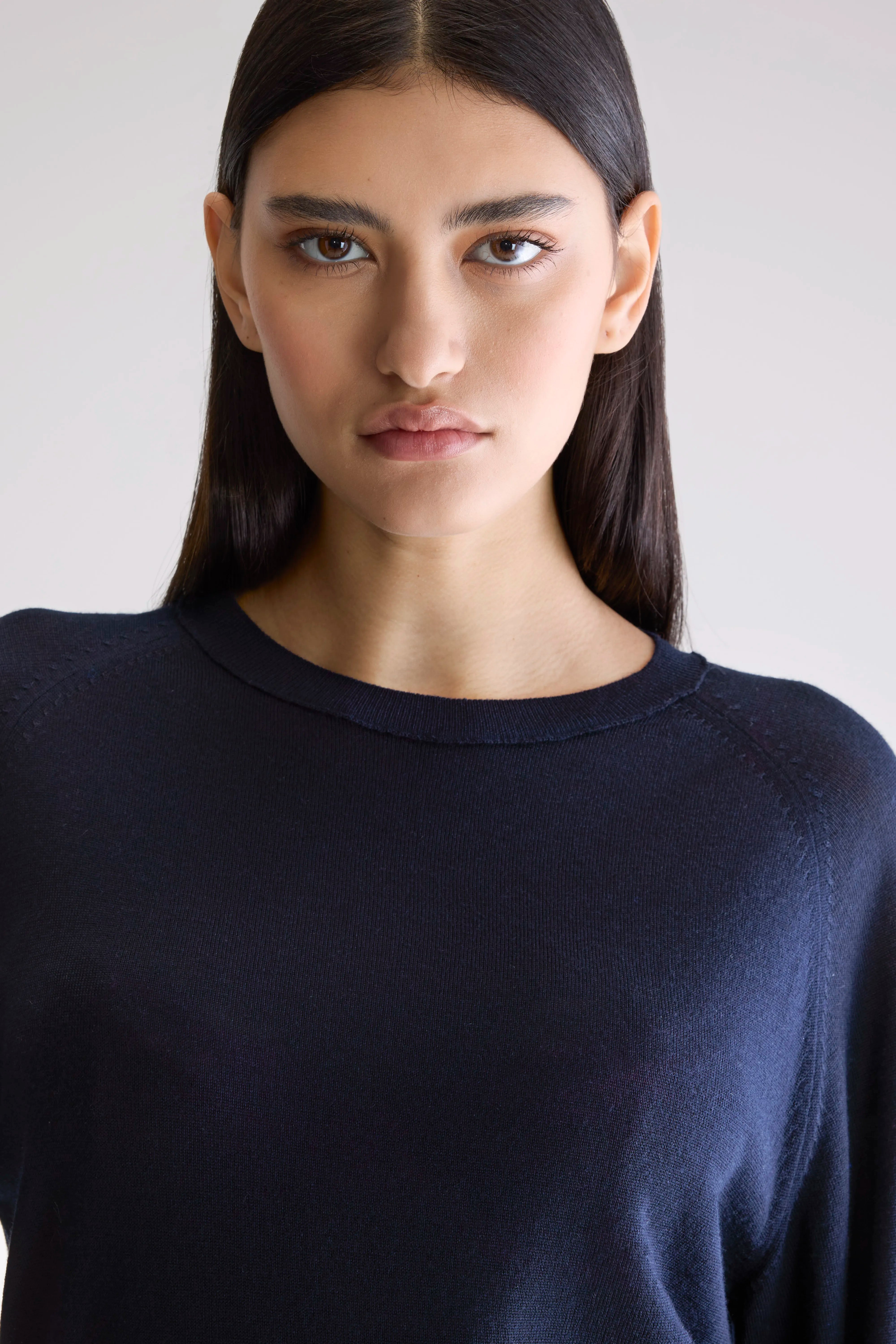 Delen Classic Crewneck Sweater - Navy For Women | Bellerose