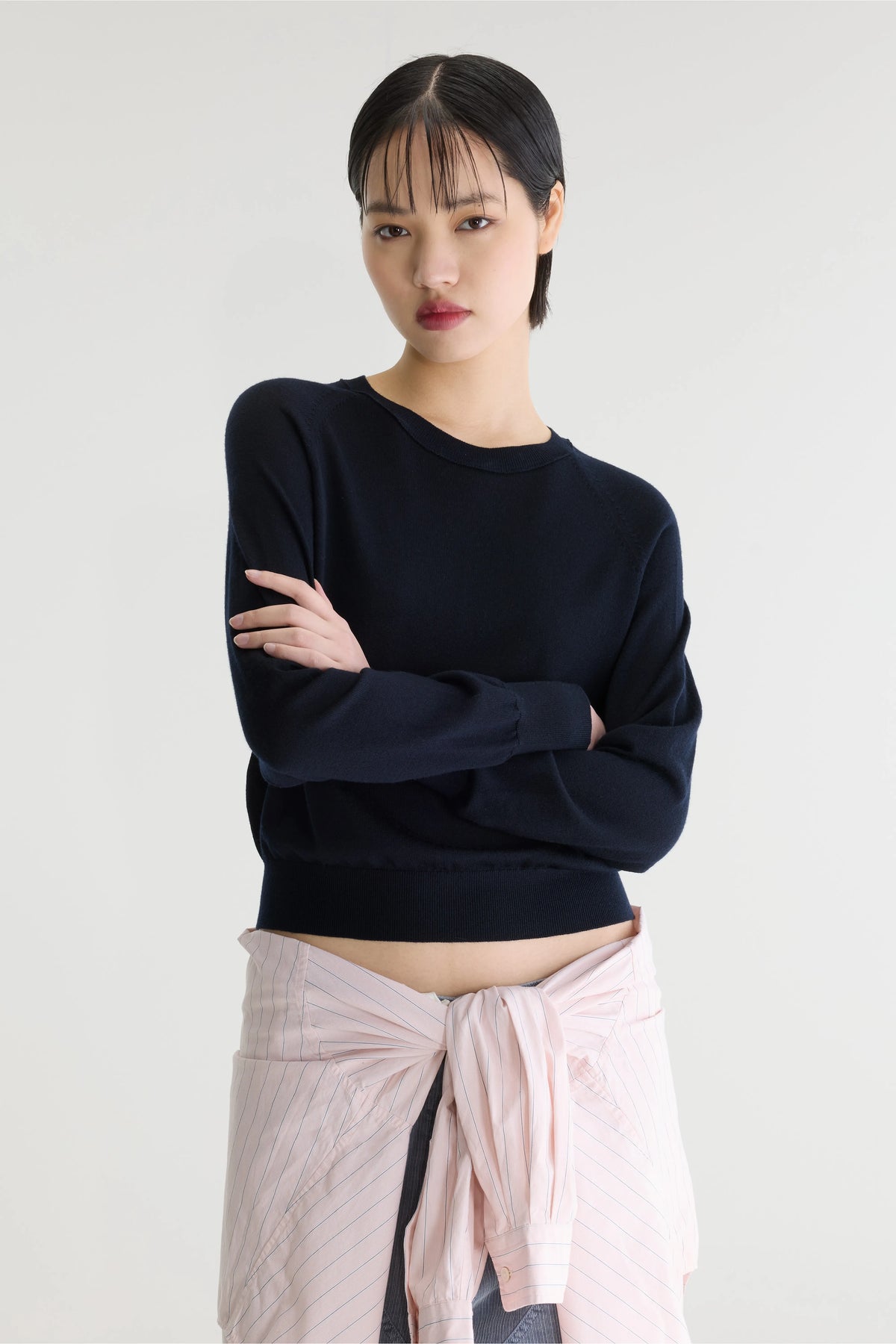 Delen Classic Crewneck Sweater - Navy For Women | Bellerose
