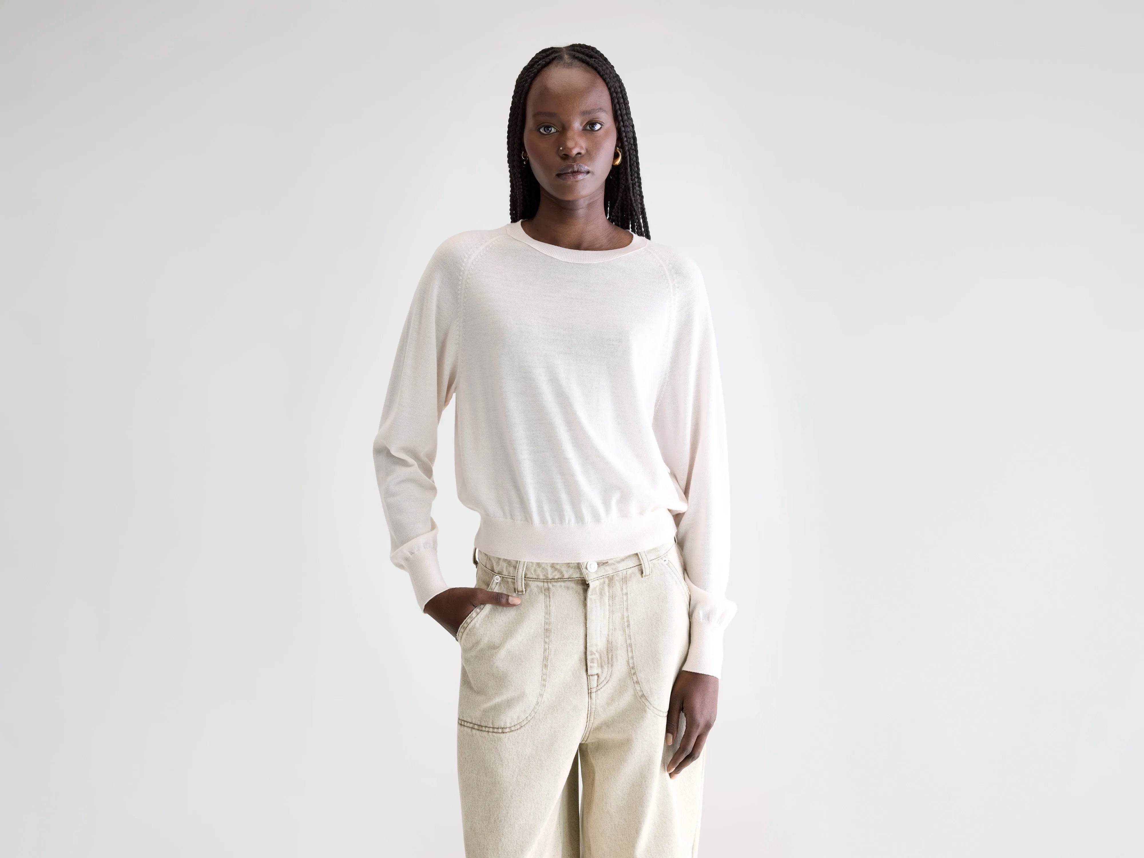 Delen classic crewneck sweater (252 / W / IVORY)