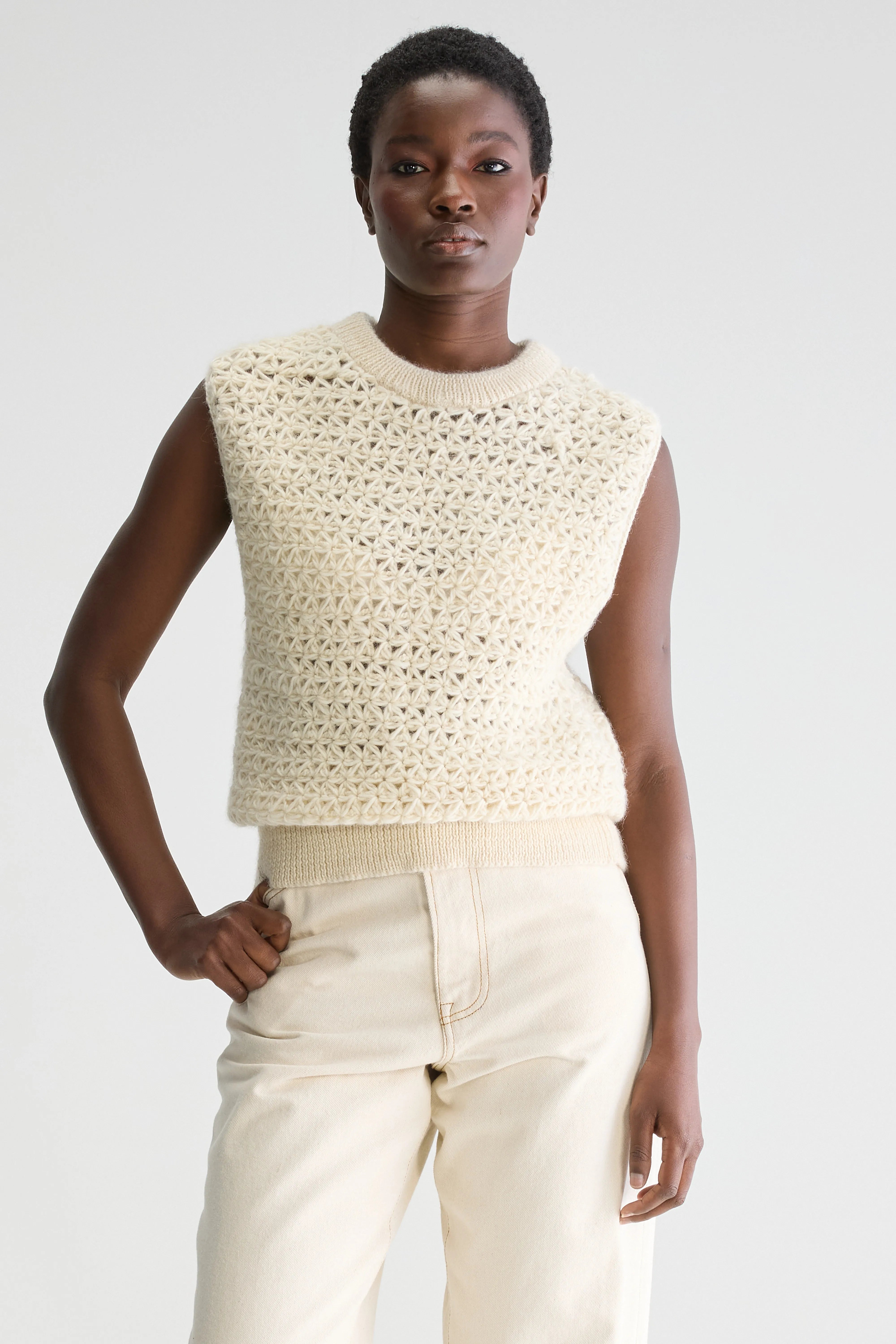 Moony Crochet Tank Top - Tofu For Women | Bellerose