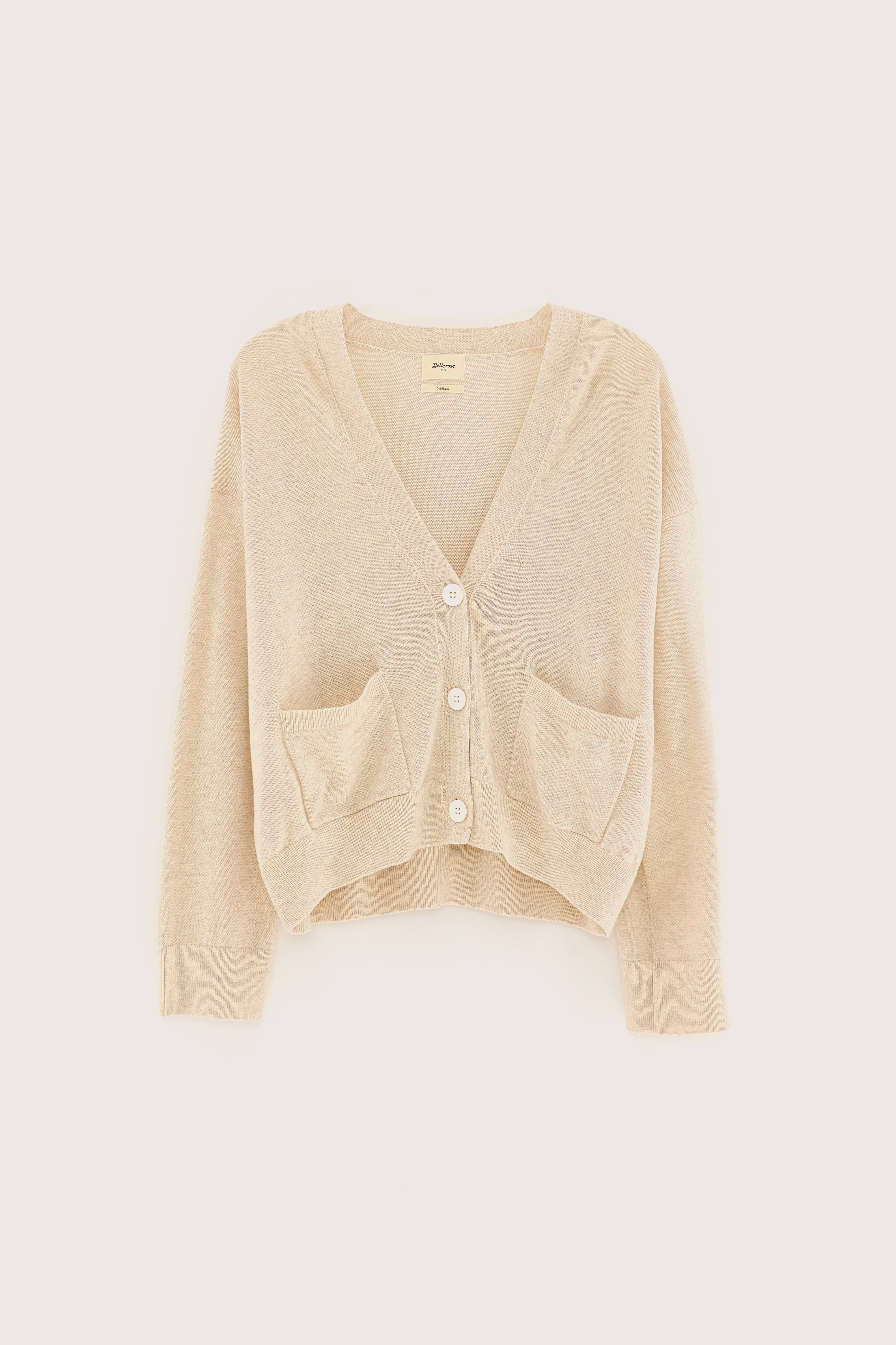 Gakkin cardigan met v-hals (251 / W / OATMEAL)