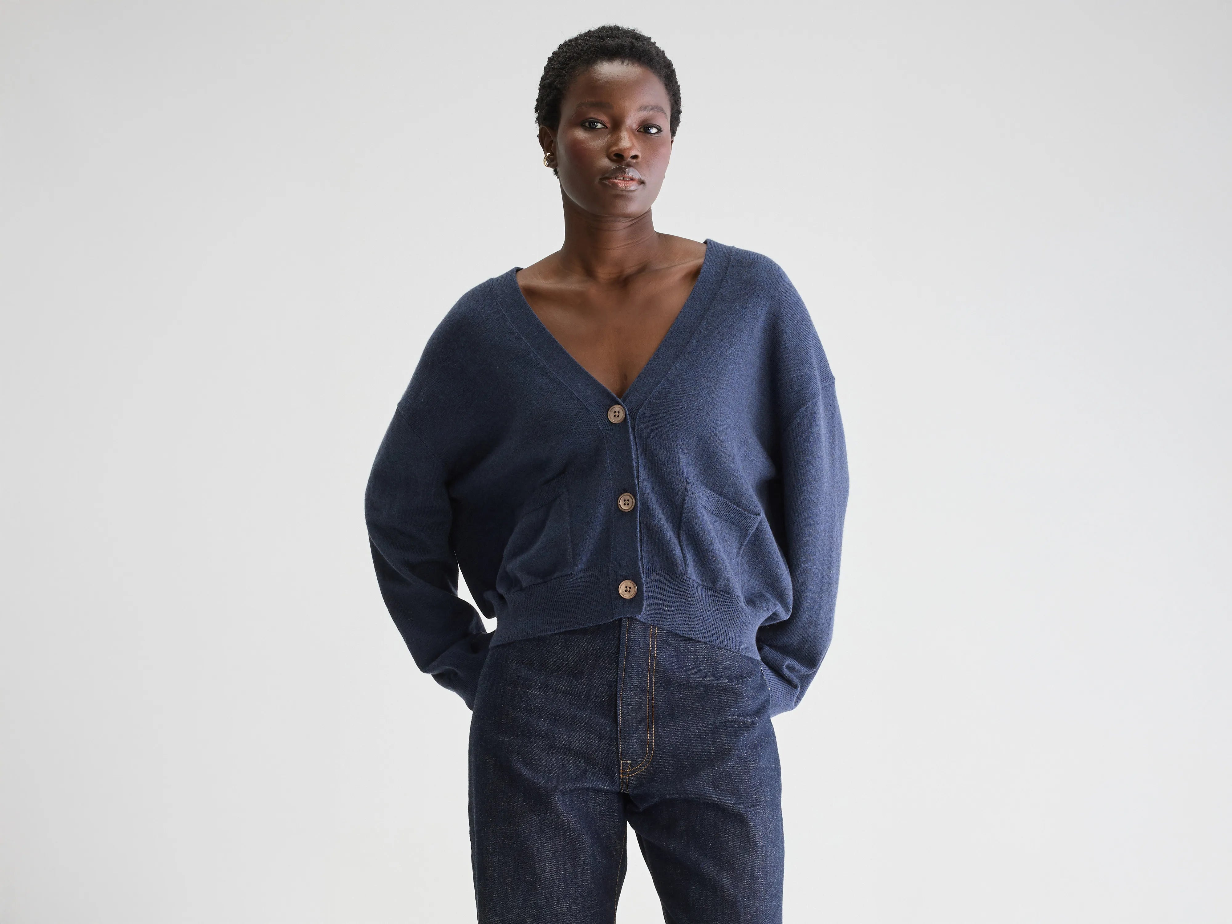 Gakkin cardigan met v-hals (251 / W / CAPTAIN)
