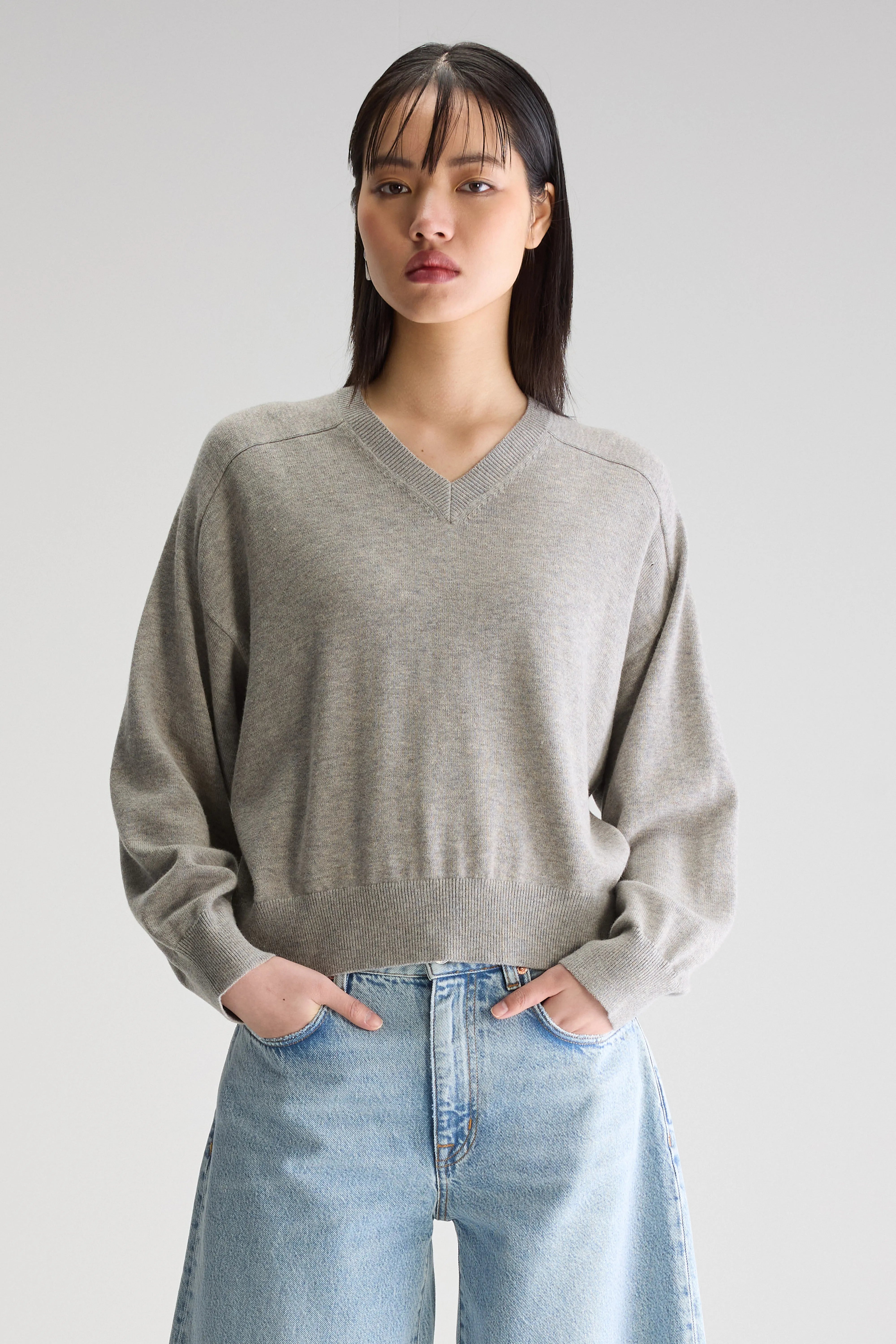 Gakor V-neck Sweater - H. grey For Women | Bellerose