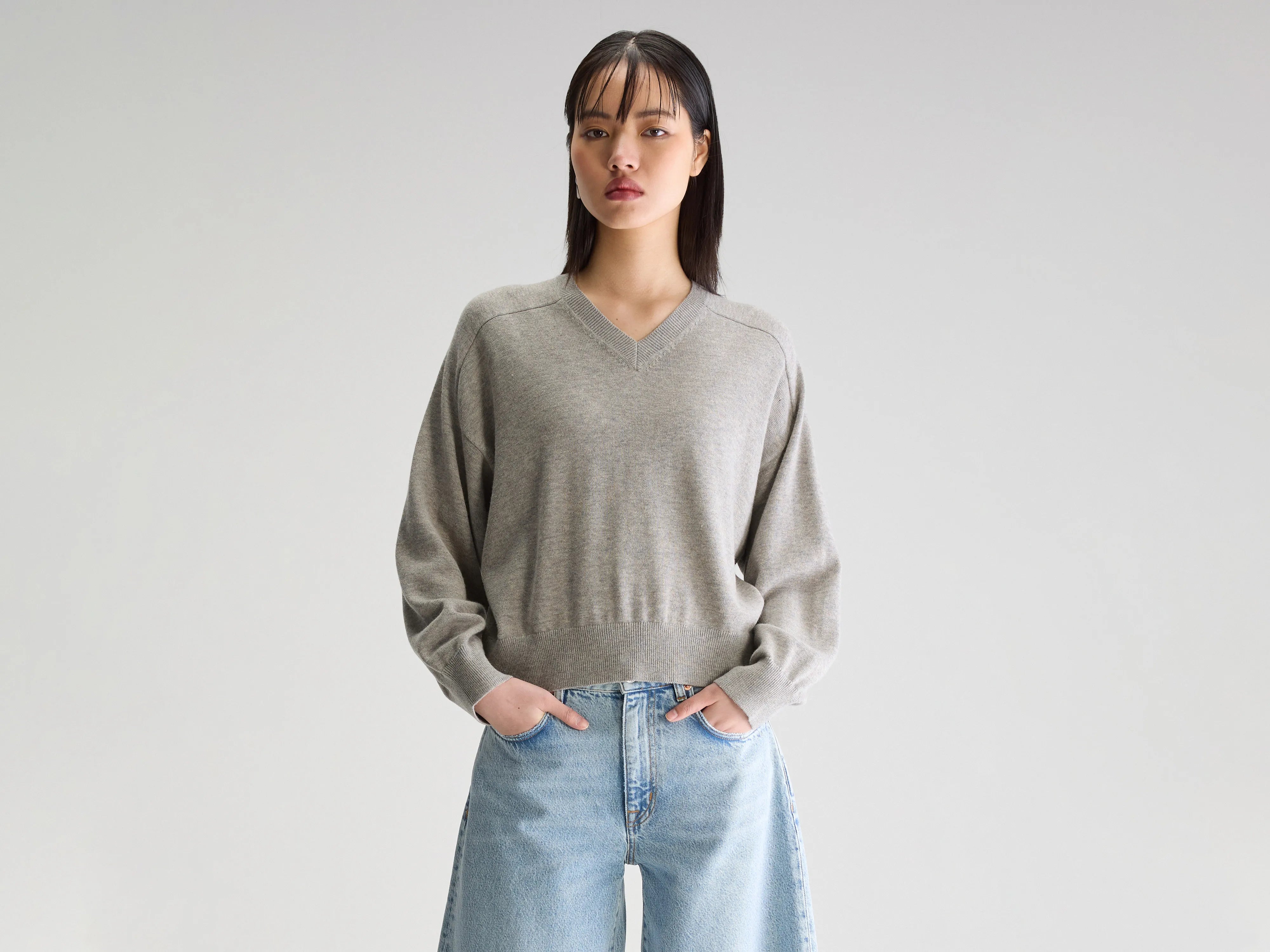 Gakor v-neck sweater (251 / W / H. GREY)