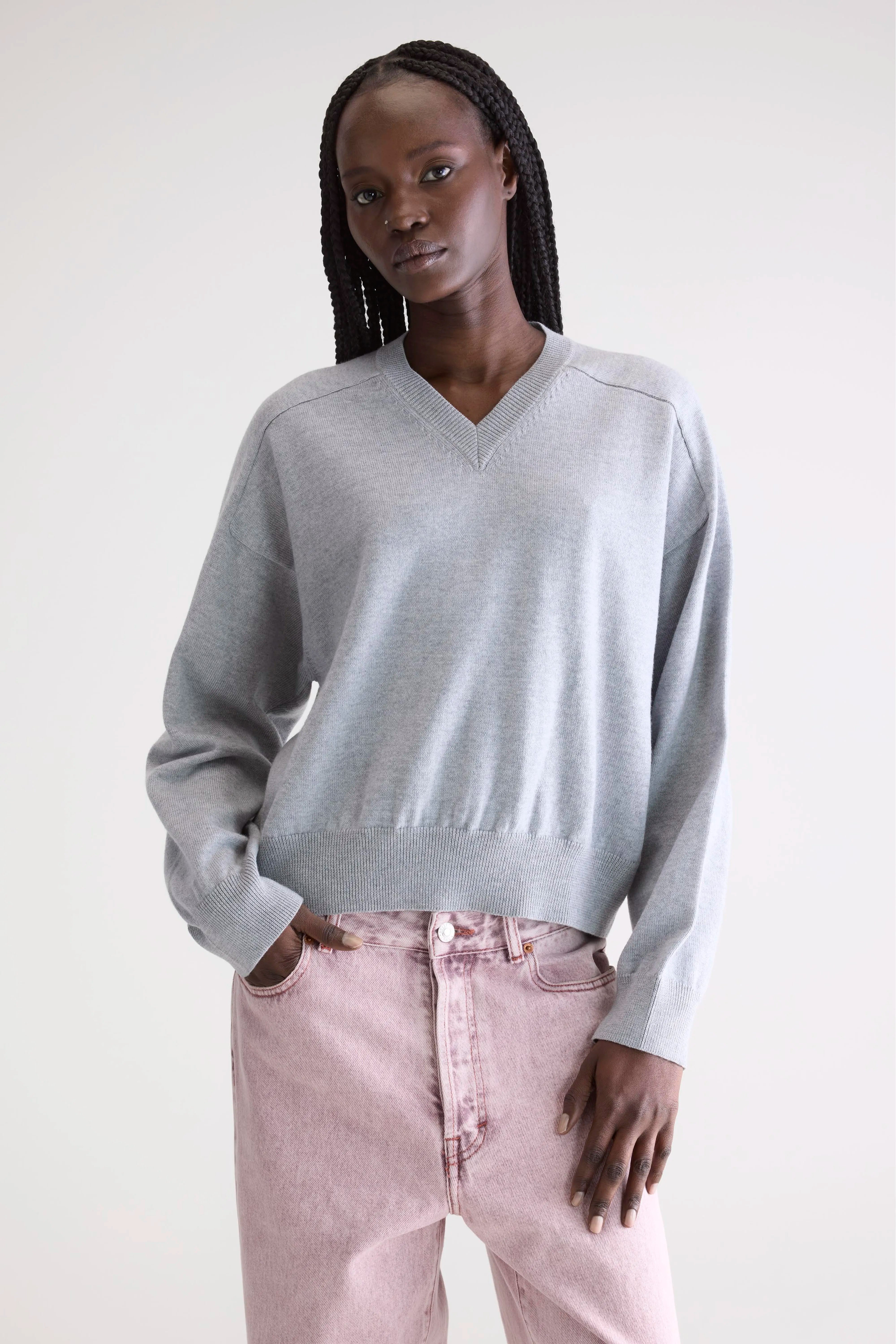 Gakor V-neck Sweater - H. grey Voor Dames | Bellerose