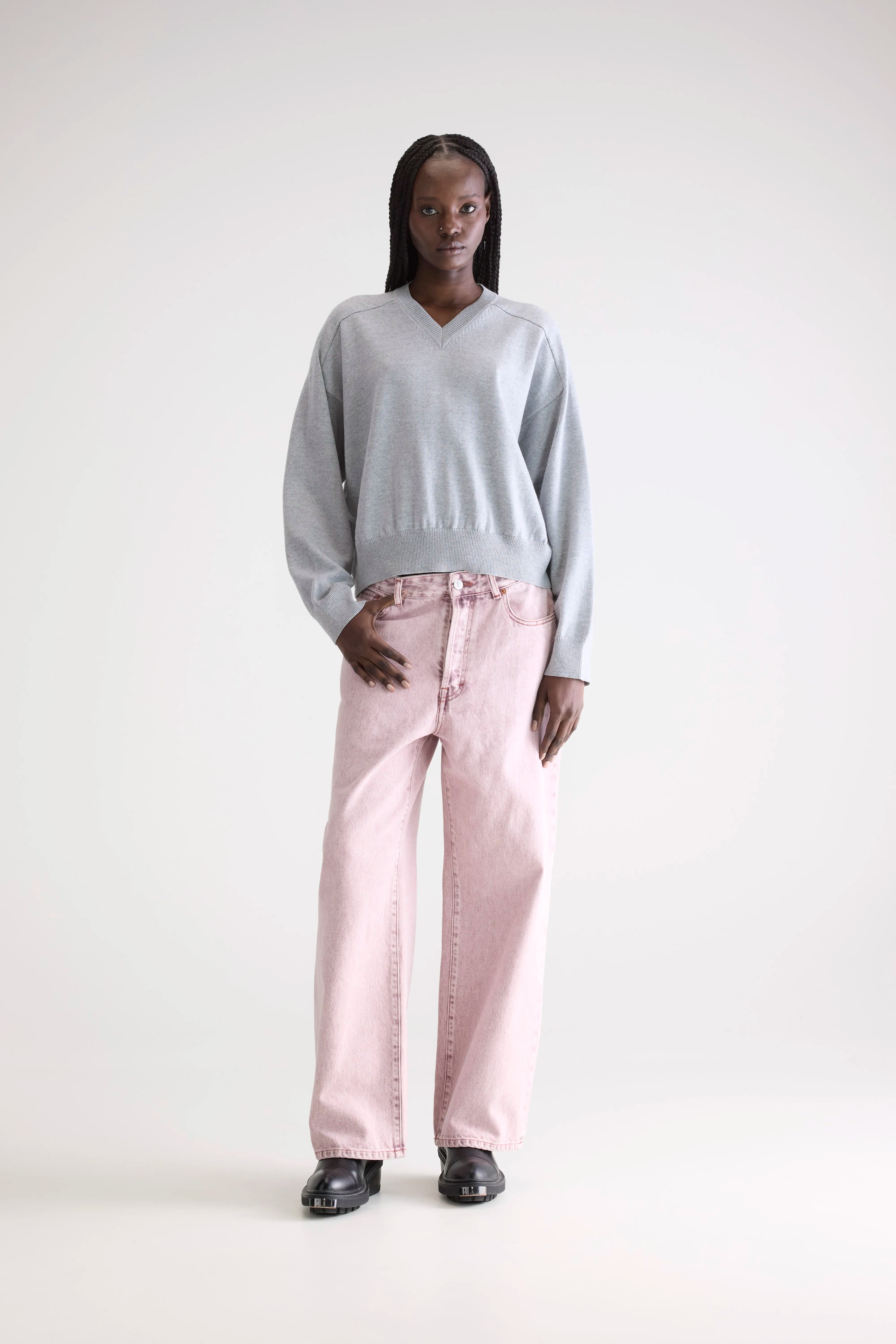 Gakor V-neck Sweater - H. grey Voor Dames | Bellerose