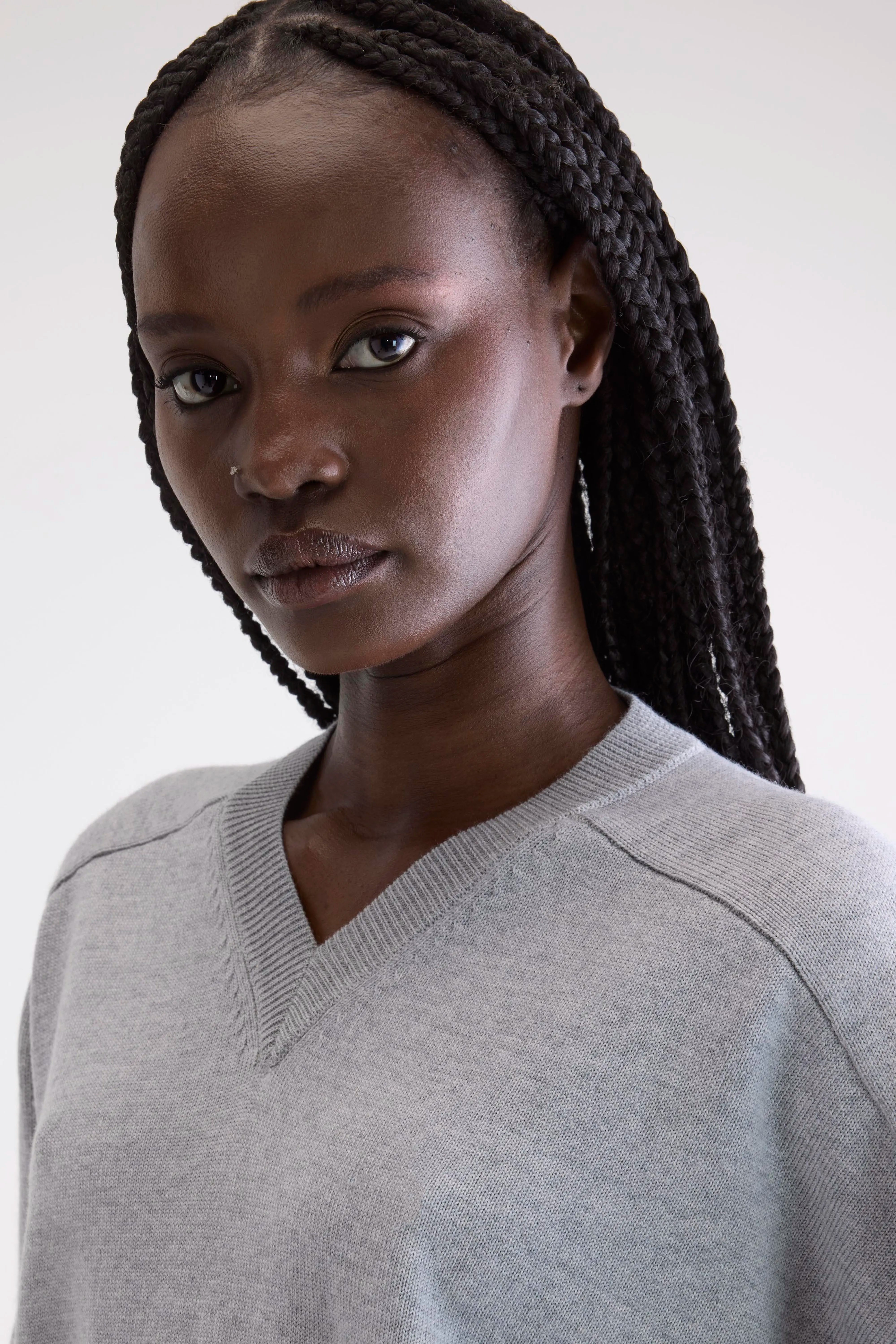 Gakor V-neck Sweater - H. grey Voor Dames | Bellerose
