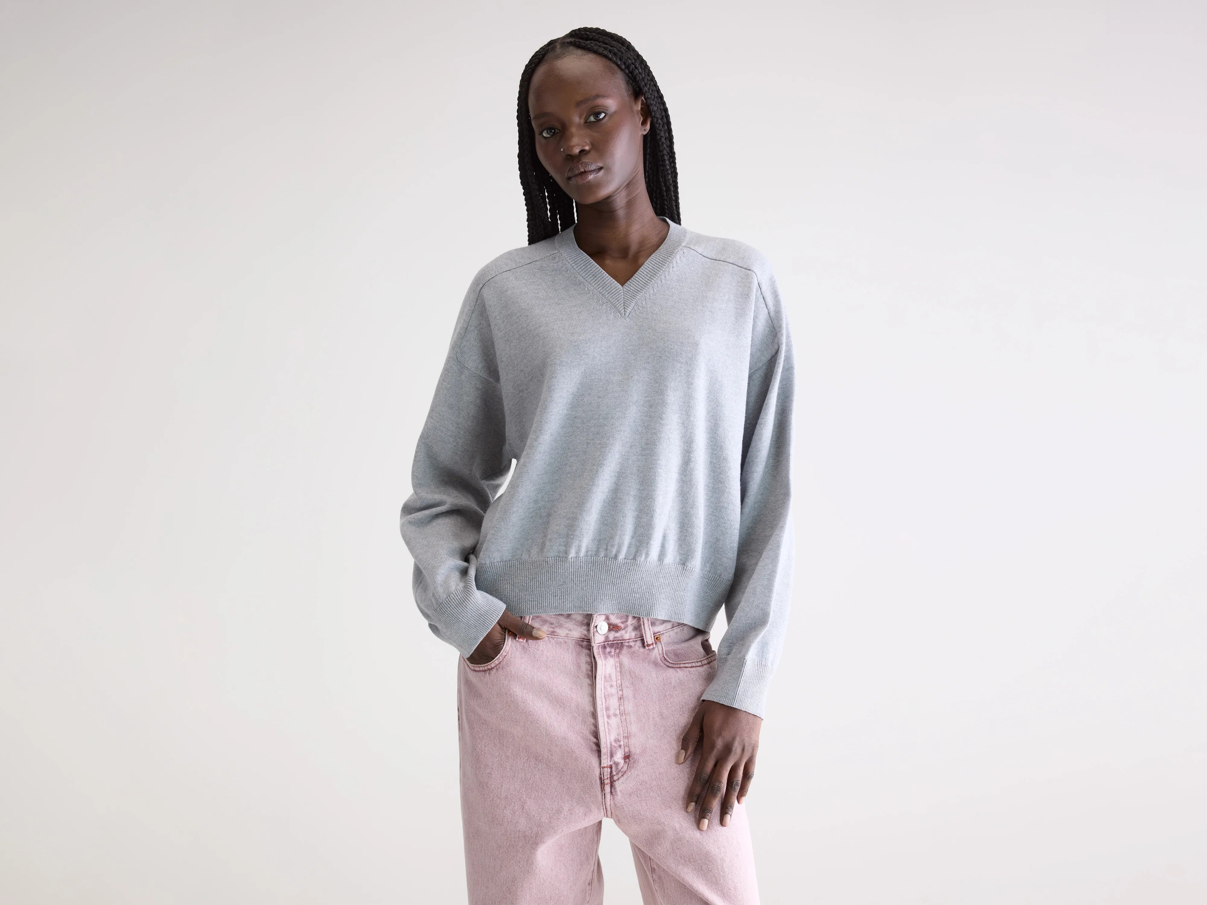 Gakor v-neck sweater (251 / W / H. GREY)