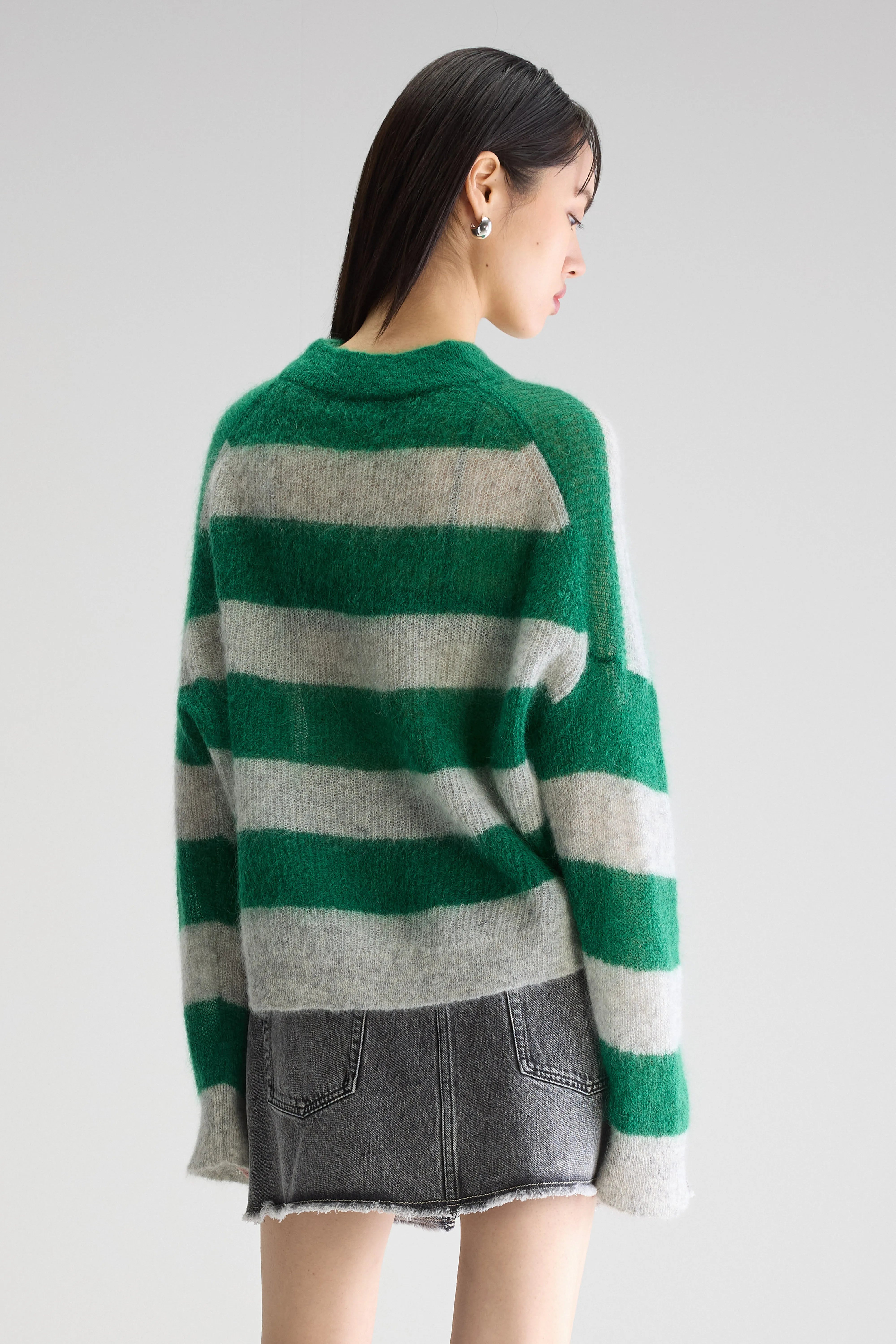 Arcy V-neck Sweater - Chlorophile / Fish For Women | Bellerose