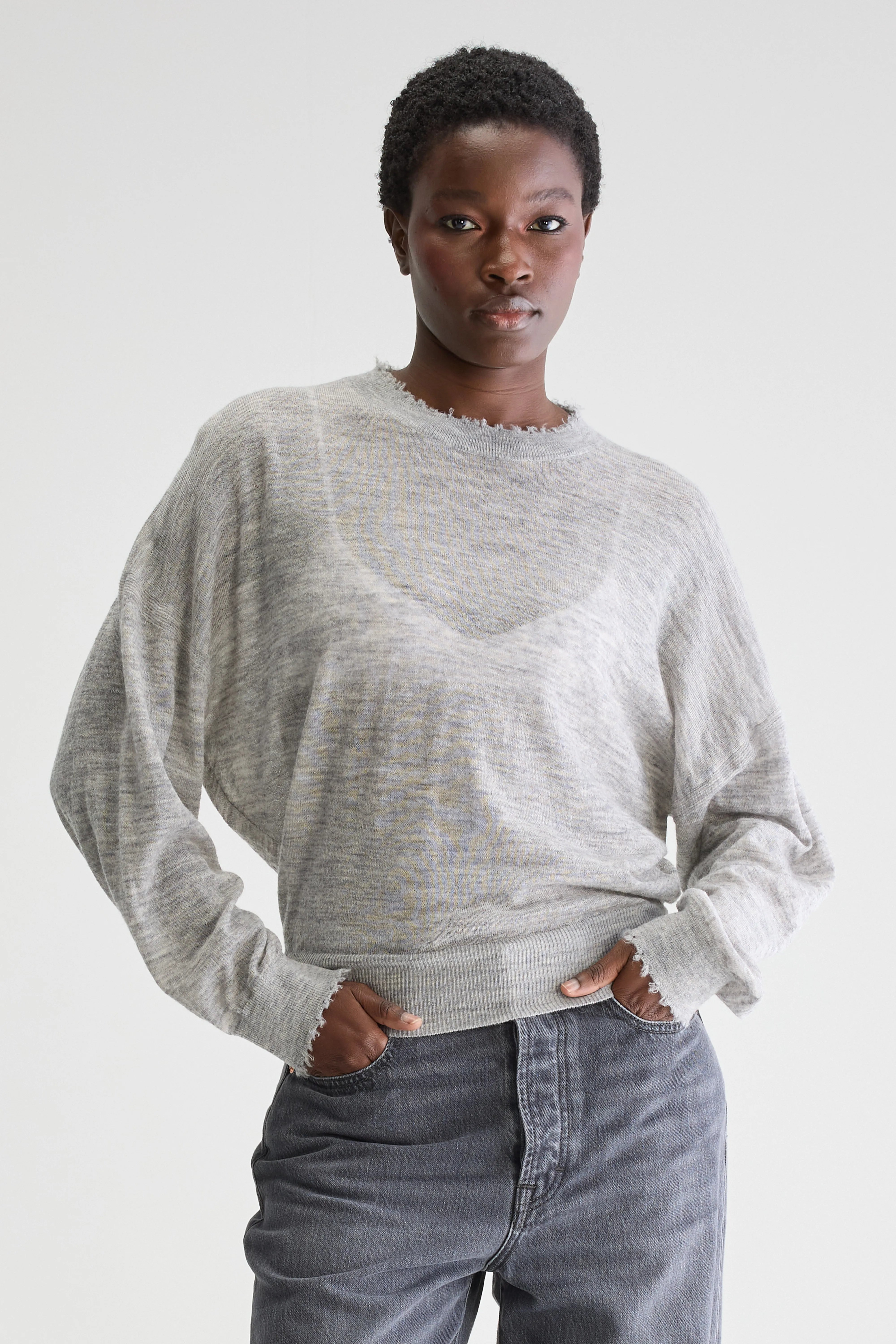 Pull Col Rond Rybala - H. grey Pour Femme | Bellerose