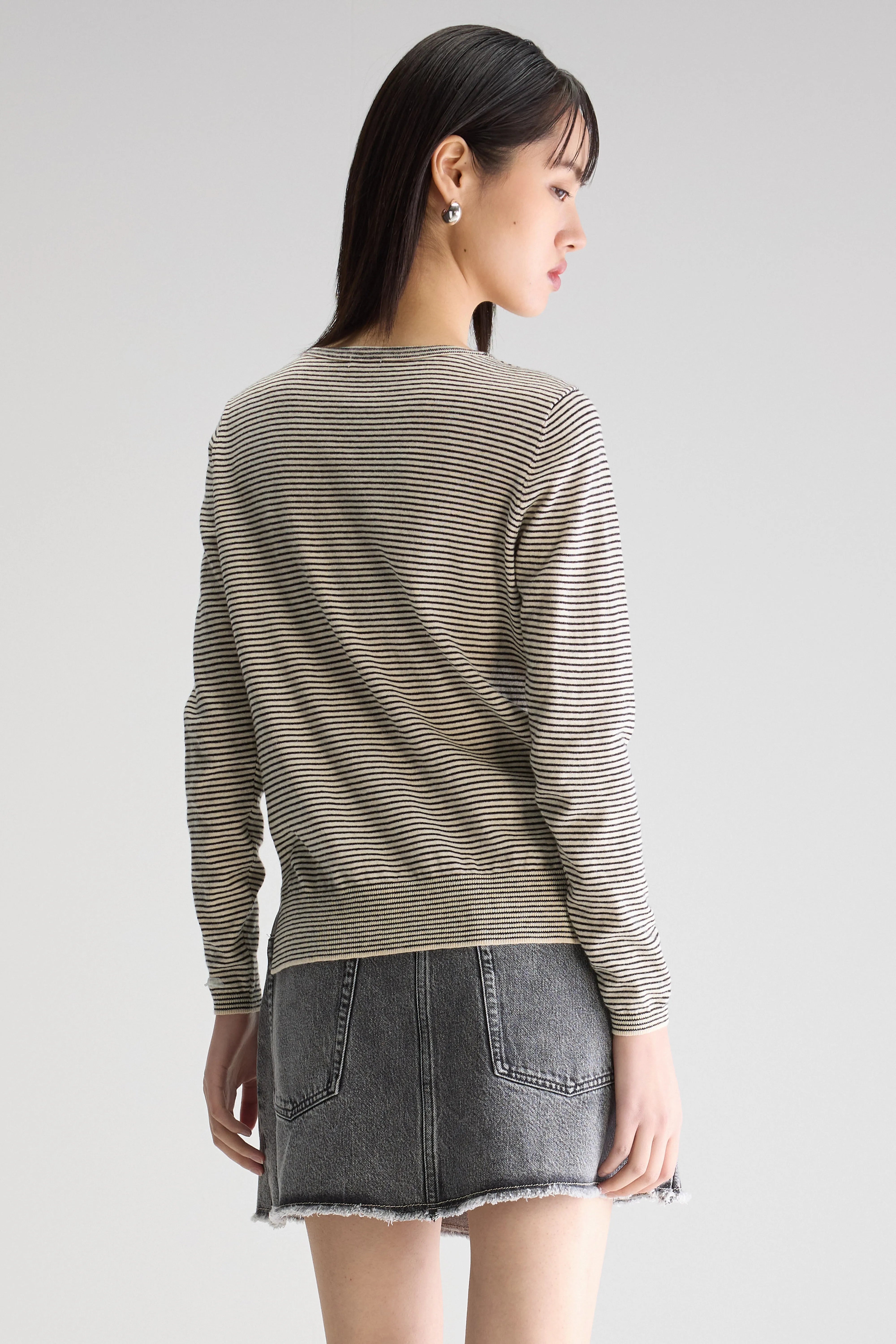 Pull Col Bateau Gop - Milk / Off black Pour Femme | Bellerose