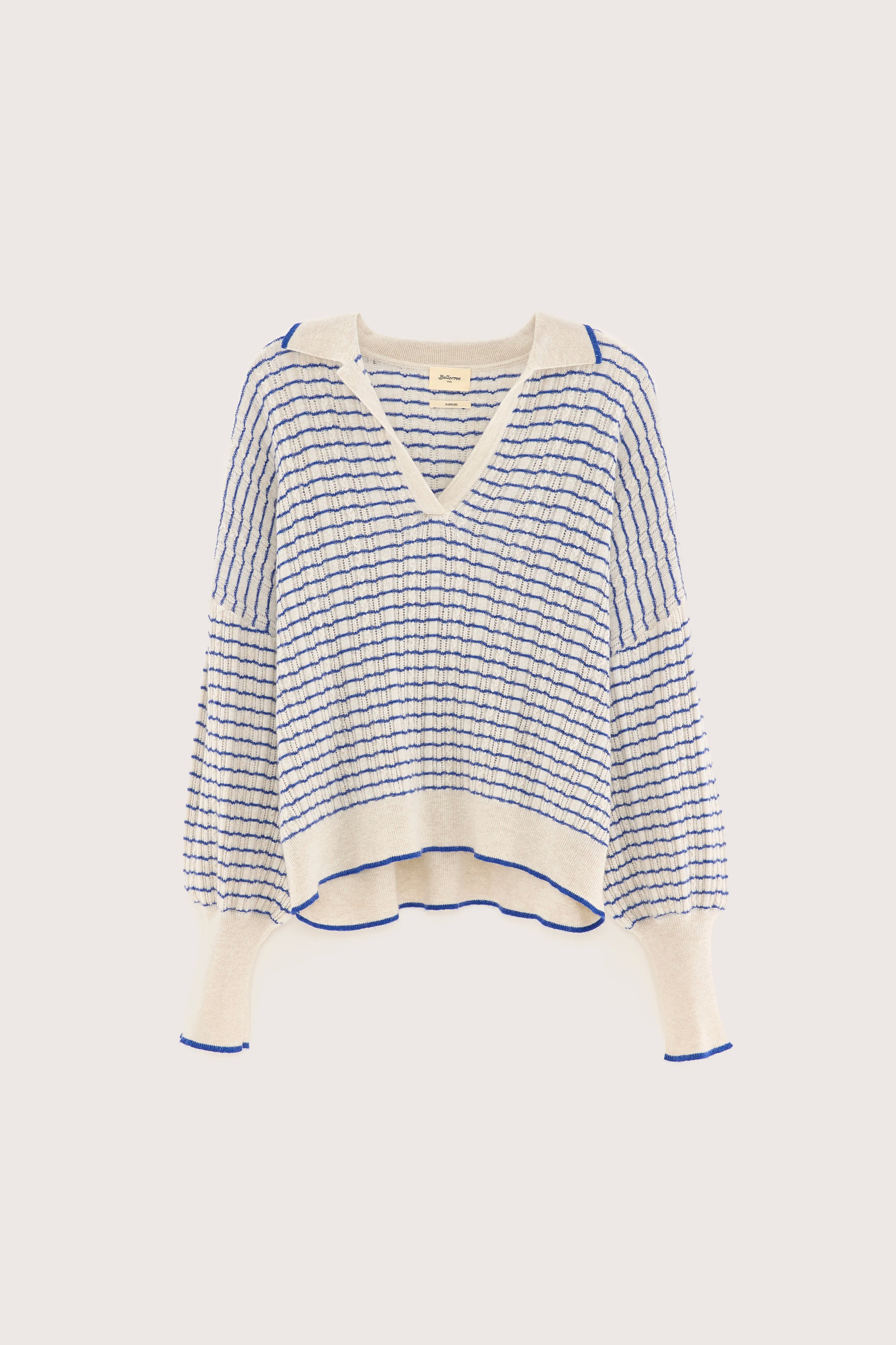 Aummi polo-collar sweater (251 / W / STRIPE A)