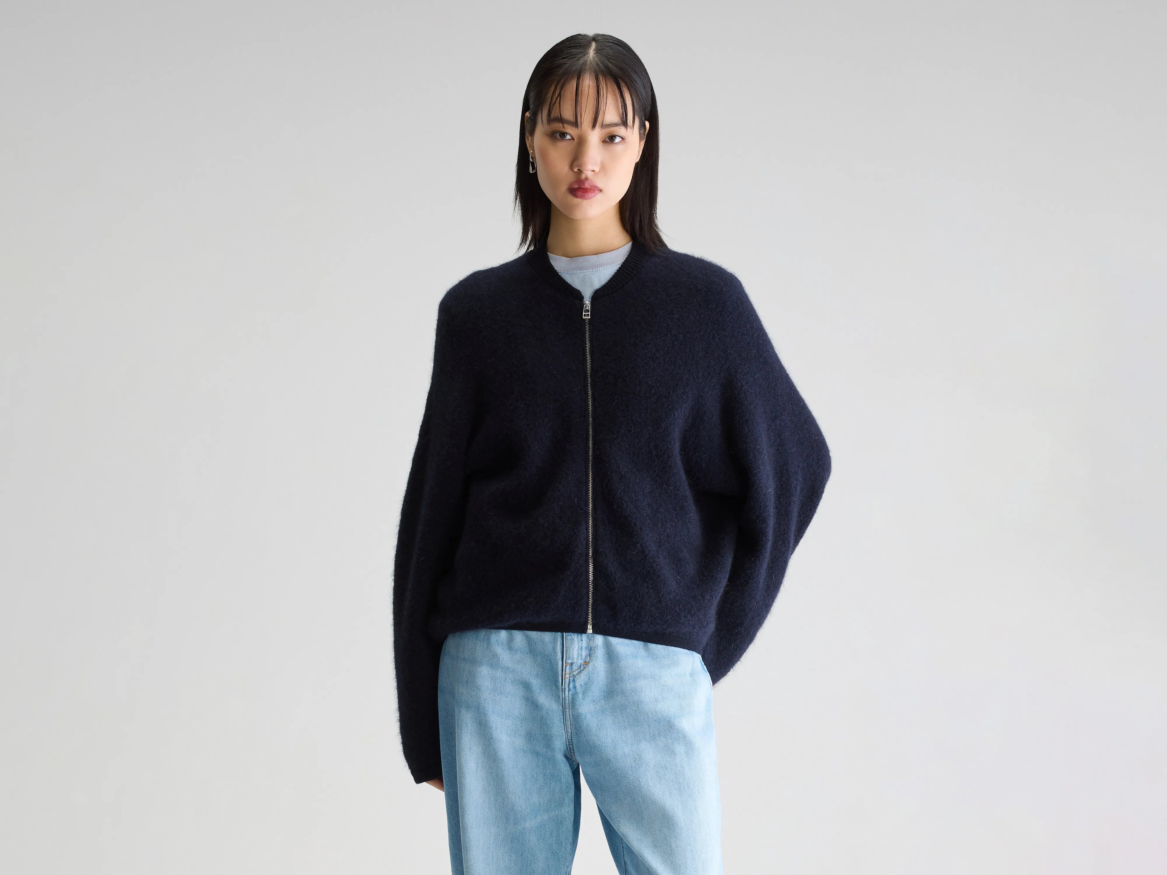 Asedi cardigan met rits (252 / W / NAVY)