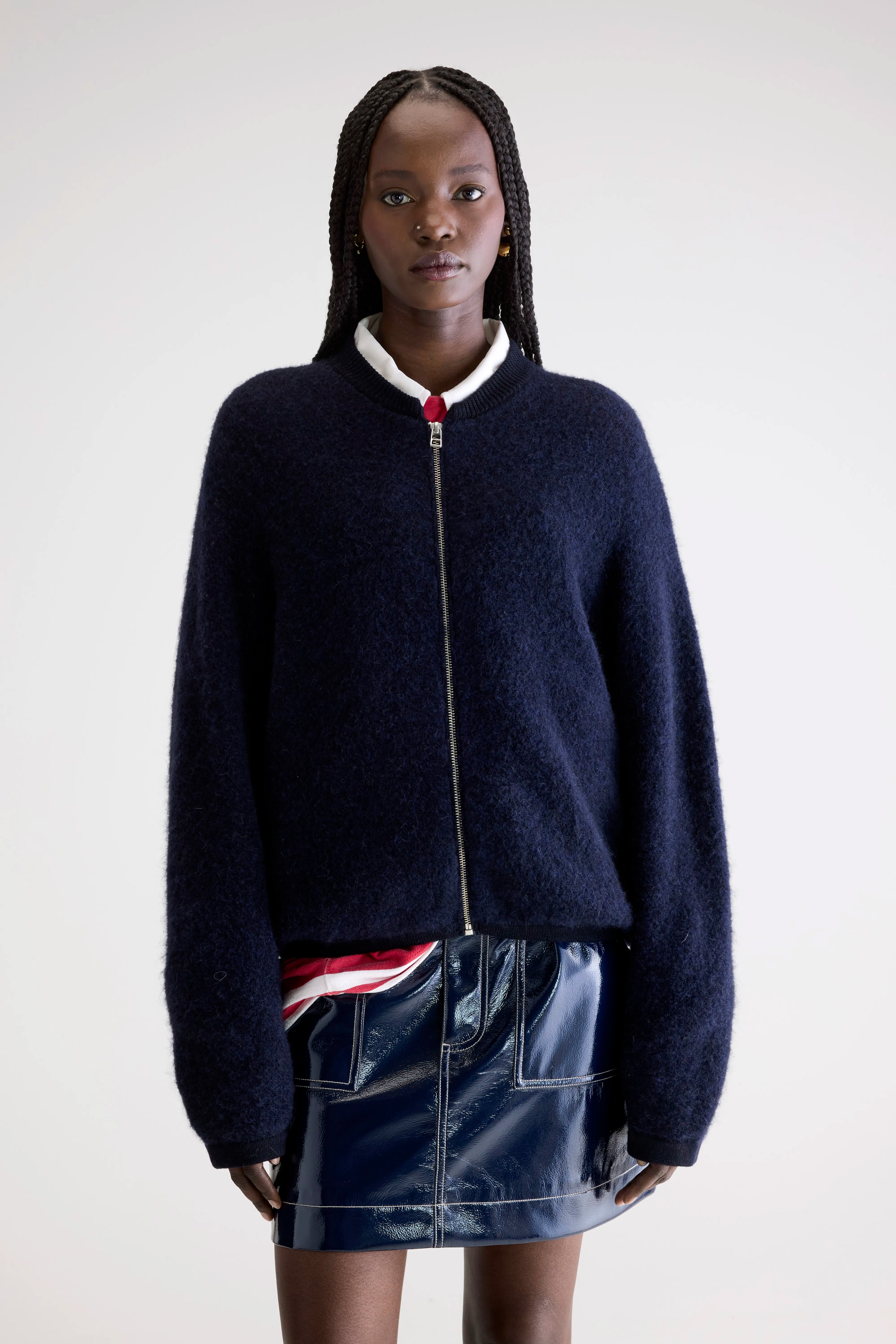 【23AW NEW】FERRAGAMO_woman / ウール コート / Navy Blue 23AW NEW】FERRAGAMO_woman / ウール コート / Navy Blue