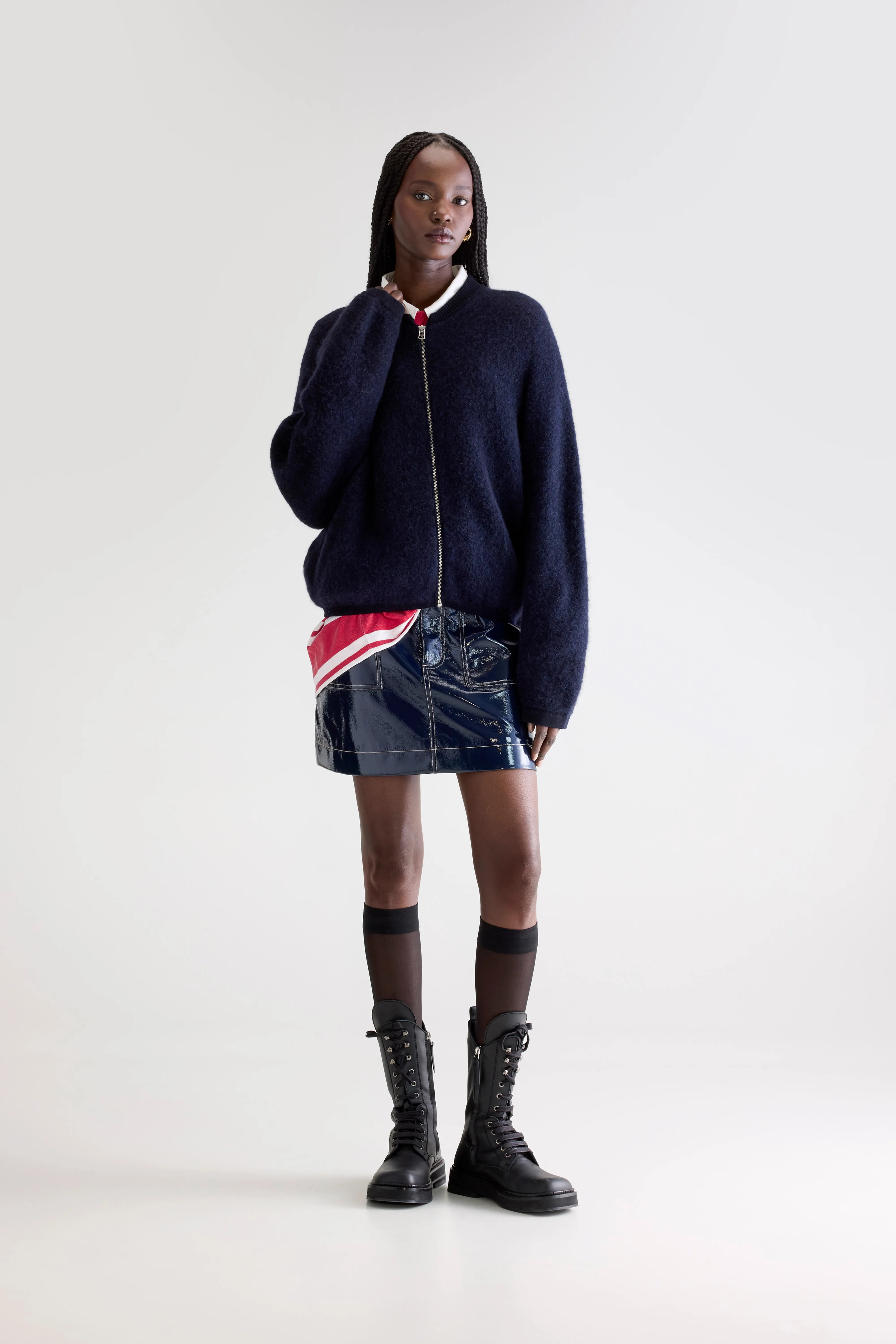 Asedi Zip-up Cardigan - Navy For Women | Bellerose