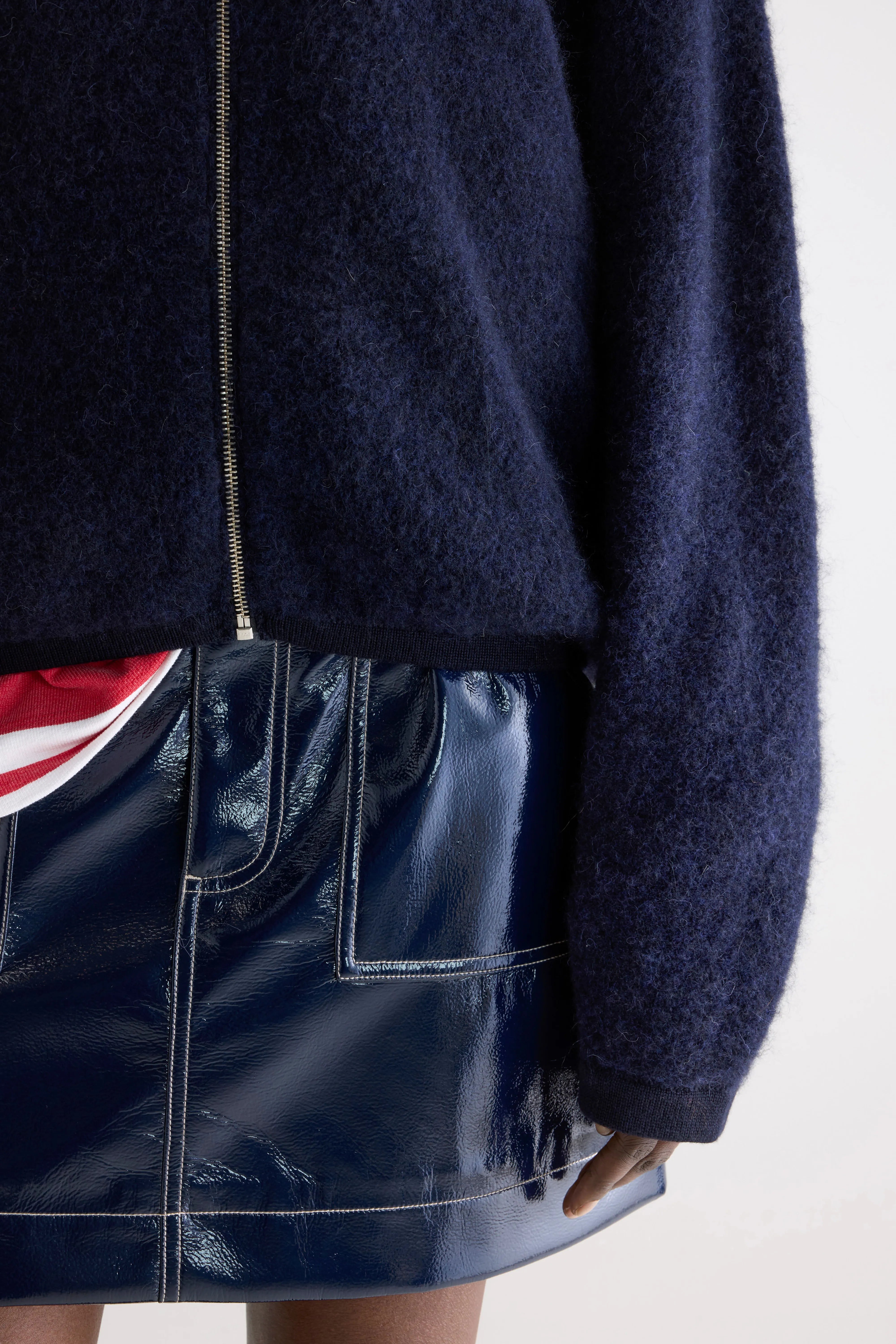 Asedi zip-up cardigan (252 / W / NAVY)