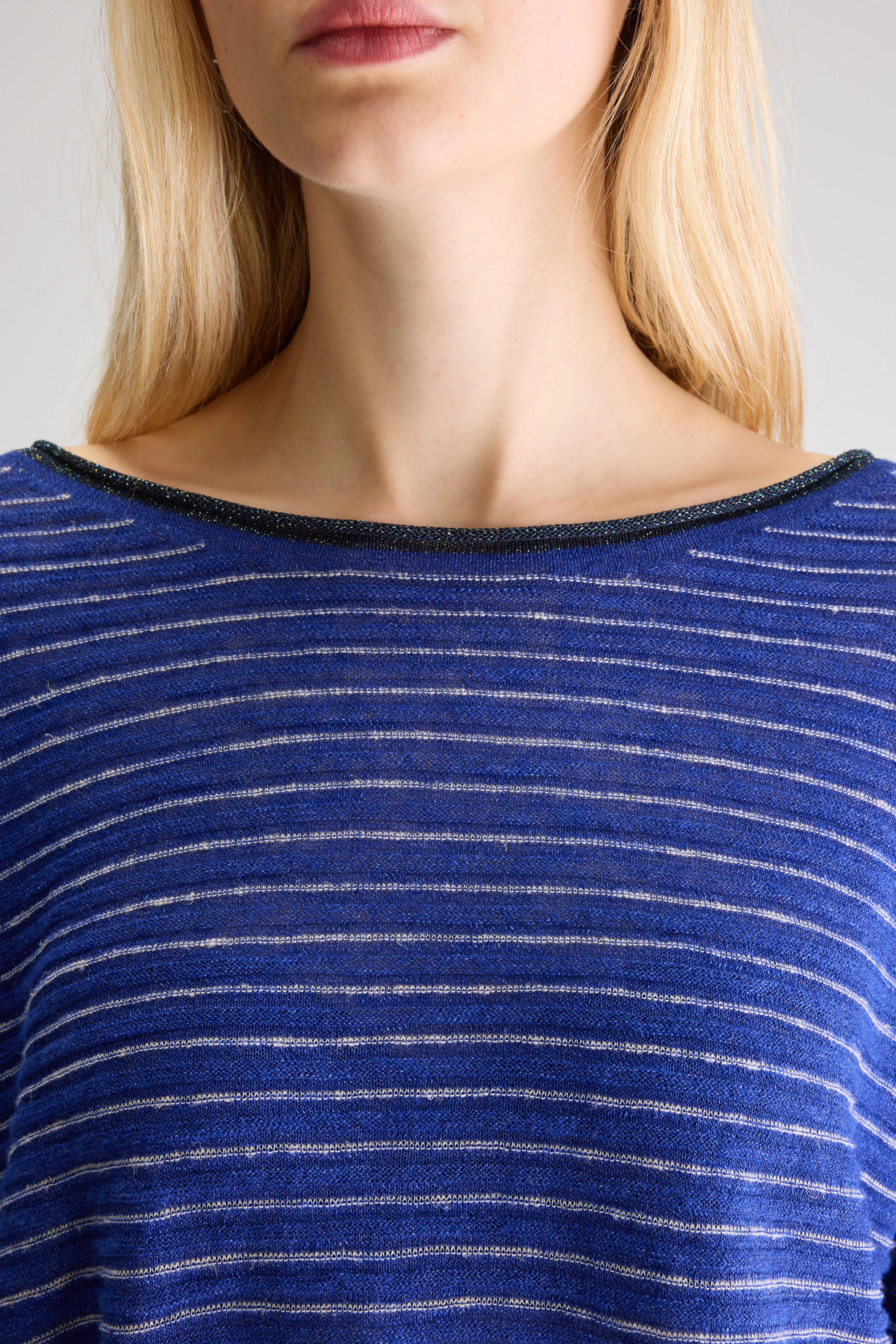 Neep boat-neck sweater (251 / W / STRIPE A)