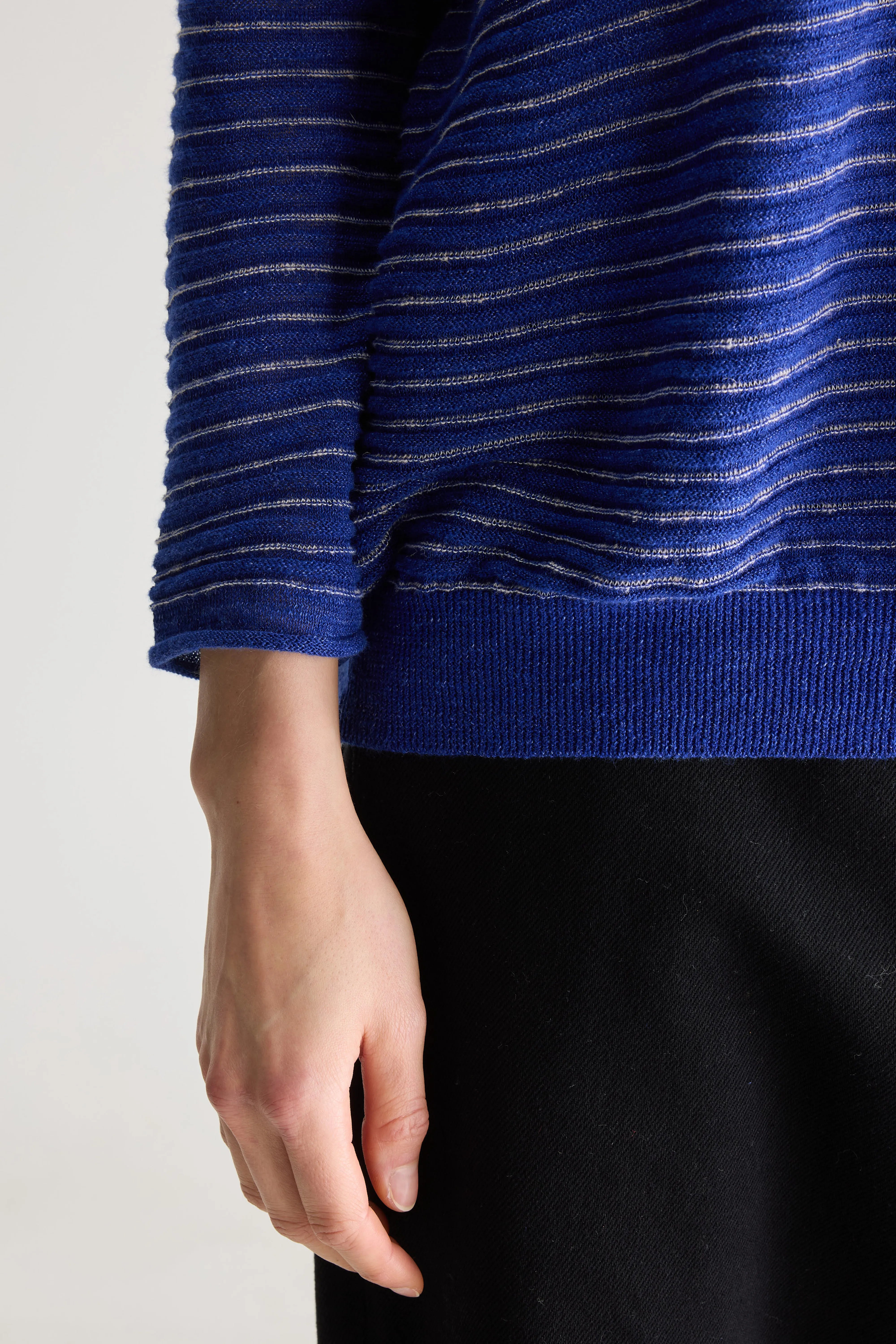 Neep boat-neck sweater (251 / W / STRIPE A)