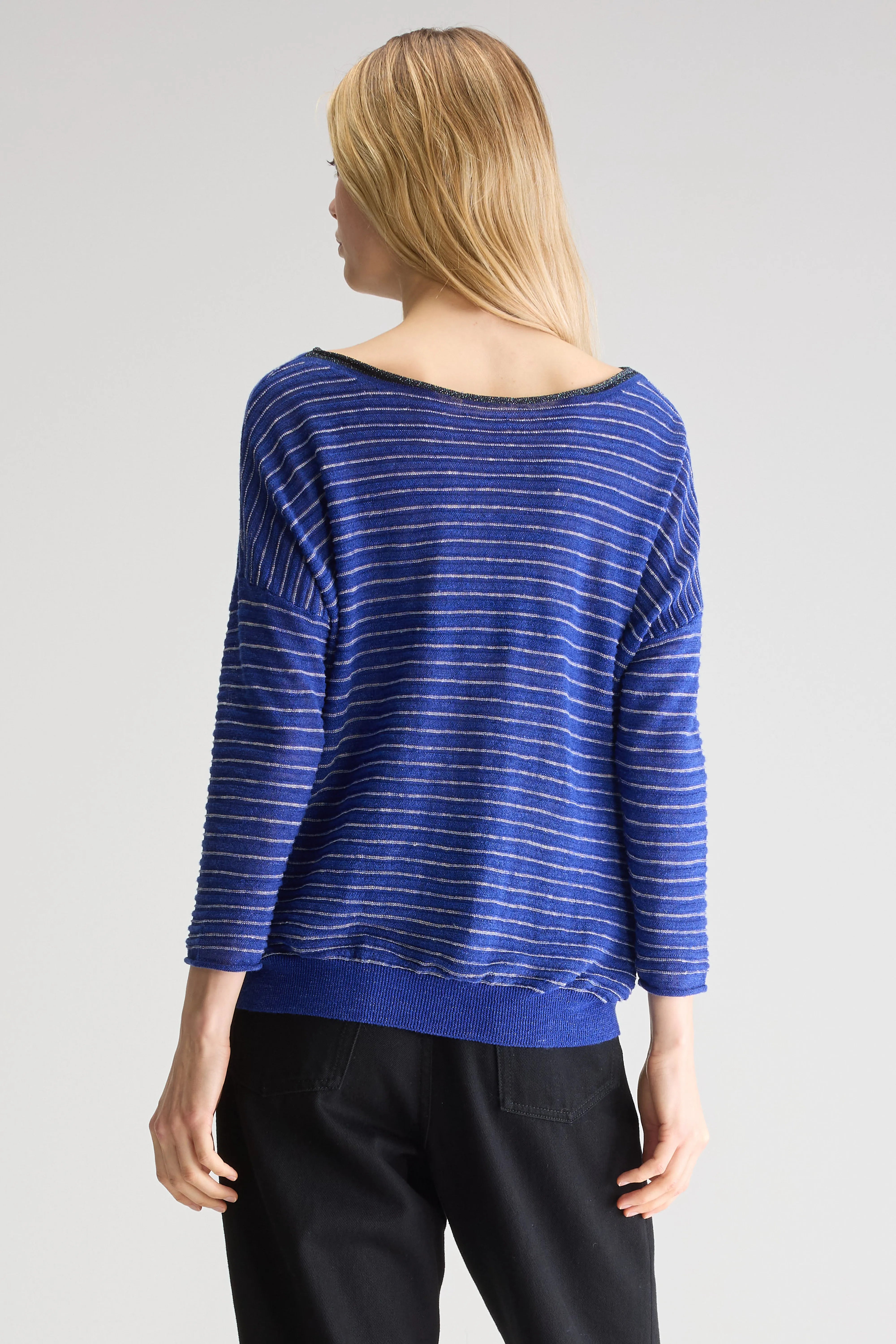 Neep Boat-neck Sweater - Blueworker / Light rose / Navy For Women | Bellerose